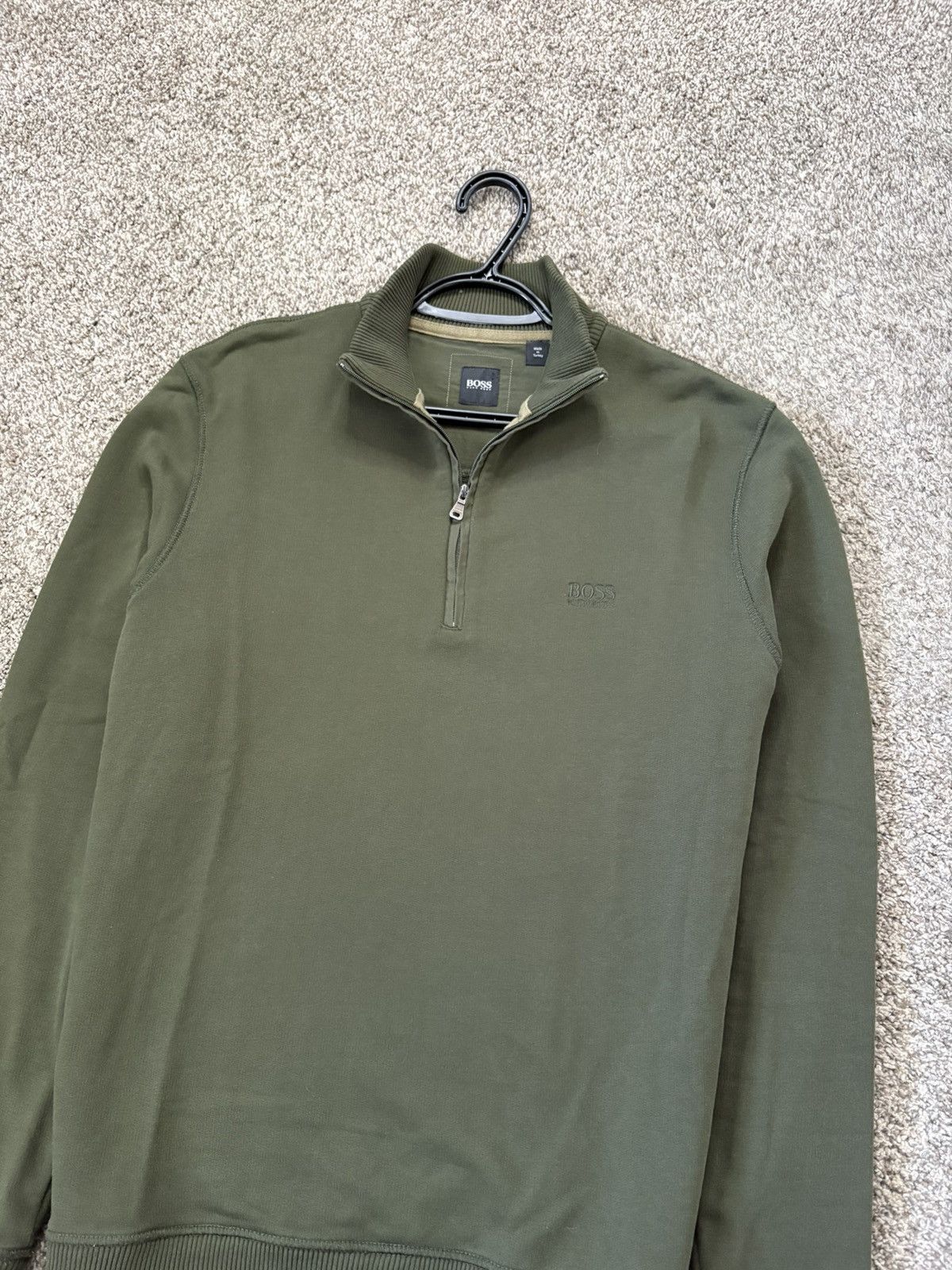 Hugo Boss Hugo Boss Mens Green Mock Neck 1/4 Zip Long Sleeve Sweater L Size US L / EU 52-54 / 3 - 2 Thumbnail