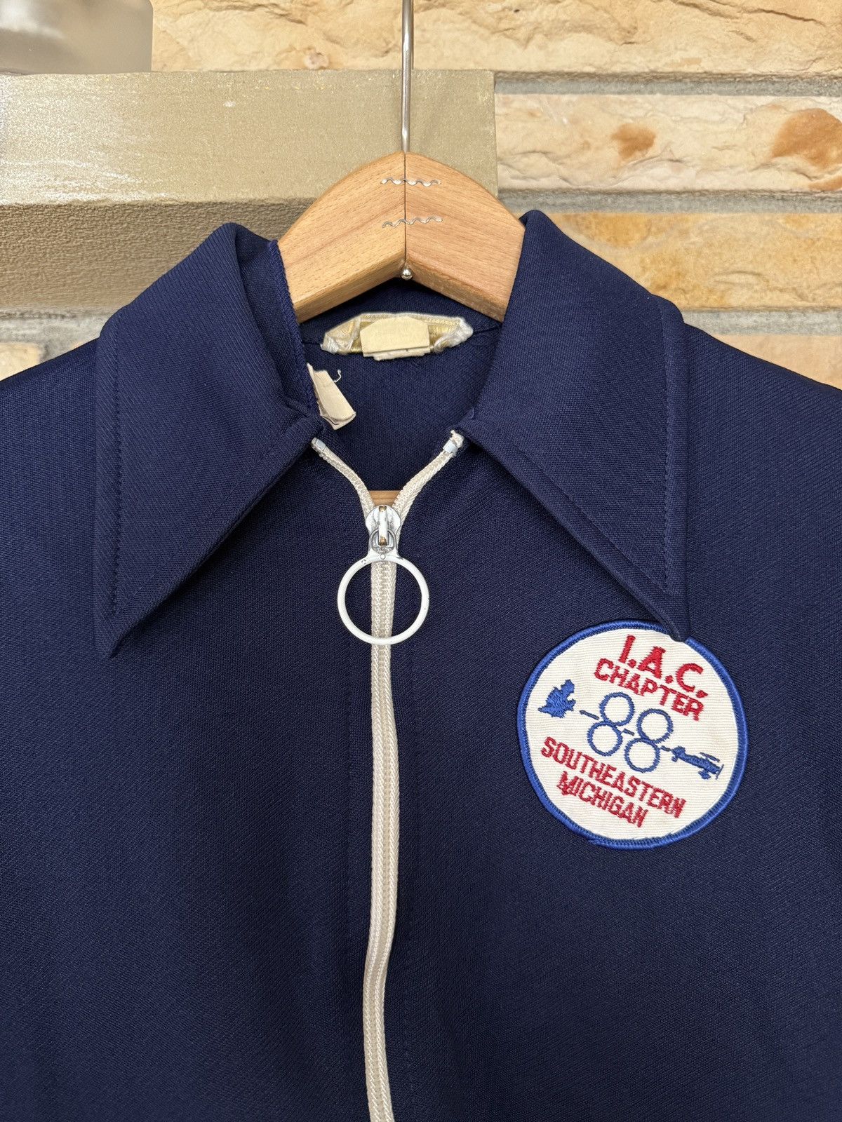 Vintage Vintage 80s Michigan IAC Zip Up Pointed Collar Track Jacket Size US XS / EU 42 / 0 - 4 Thumbnail