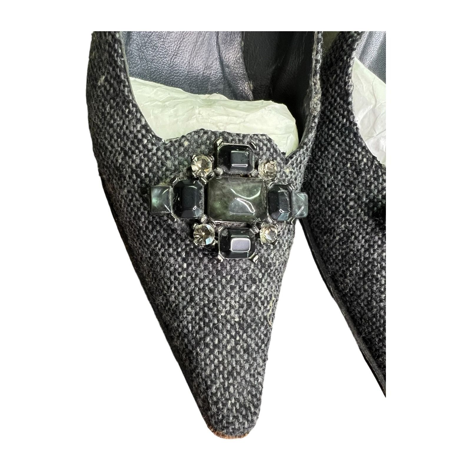 Stuart Weitzman STUART WEITZMAN Platform 3" Heels Women Tweed Jewel Embellis Size US 8.5 / IT 38.5 - 6 Thumbnail
