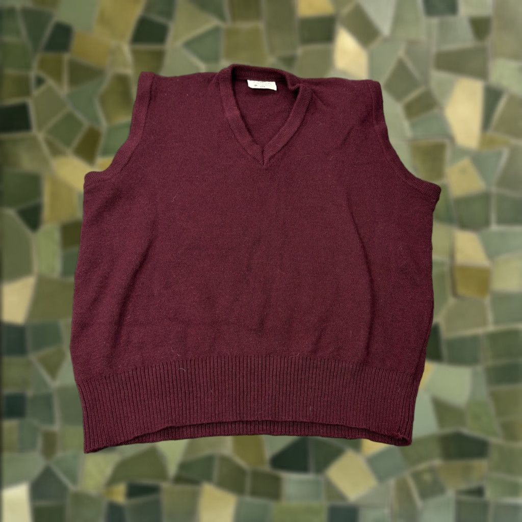 Vintage VINTAGE Tamar Sweater Vest Mens Large Burgundy Pure New Wool V-Neck Knit Knitwear Adult Large Red Mens Size US L / EU 52-54 / 3 - 1 Thumbnail
