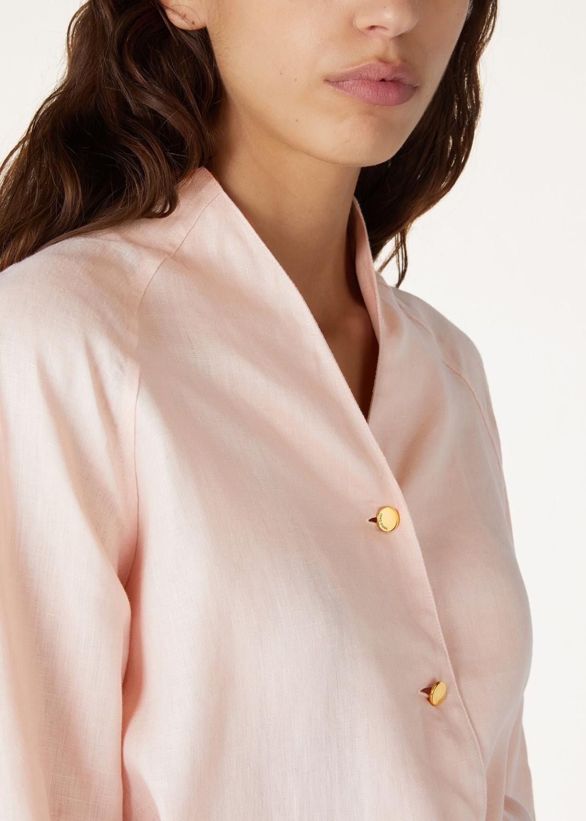Loro Piana o1srvl11e0725 FAN8305 Linen Jane Shirt in Light Pink Size S / US 4 / IT 40 - 3 Thumbnail