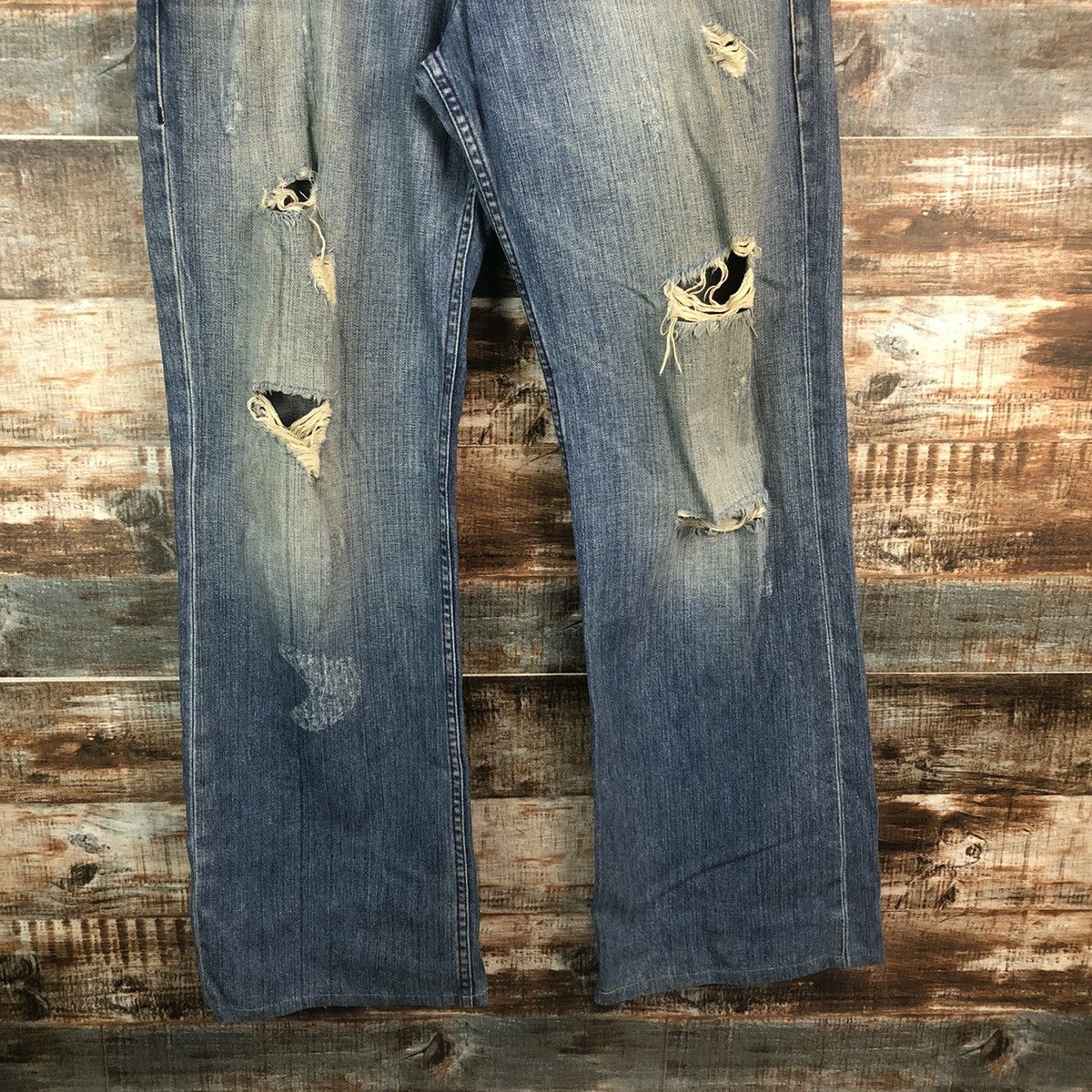 Armani Exchange DL Armani Exchange Blue Distressed Denim Pants #C277 Size US 34 / EU 50 - 6 Thumbnail