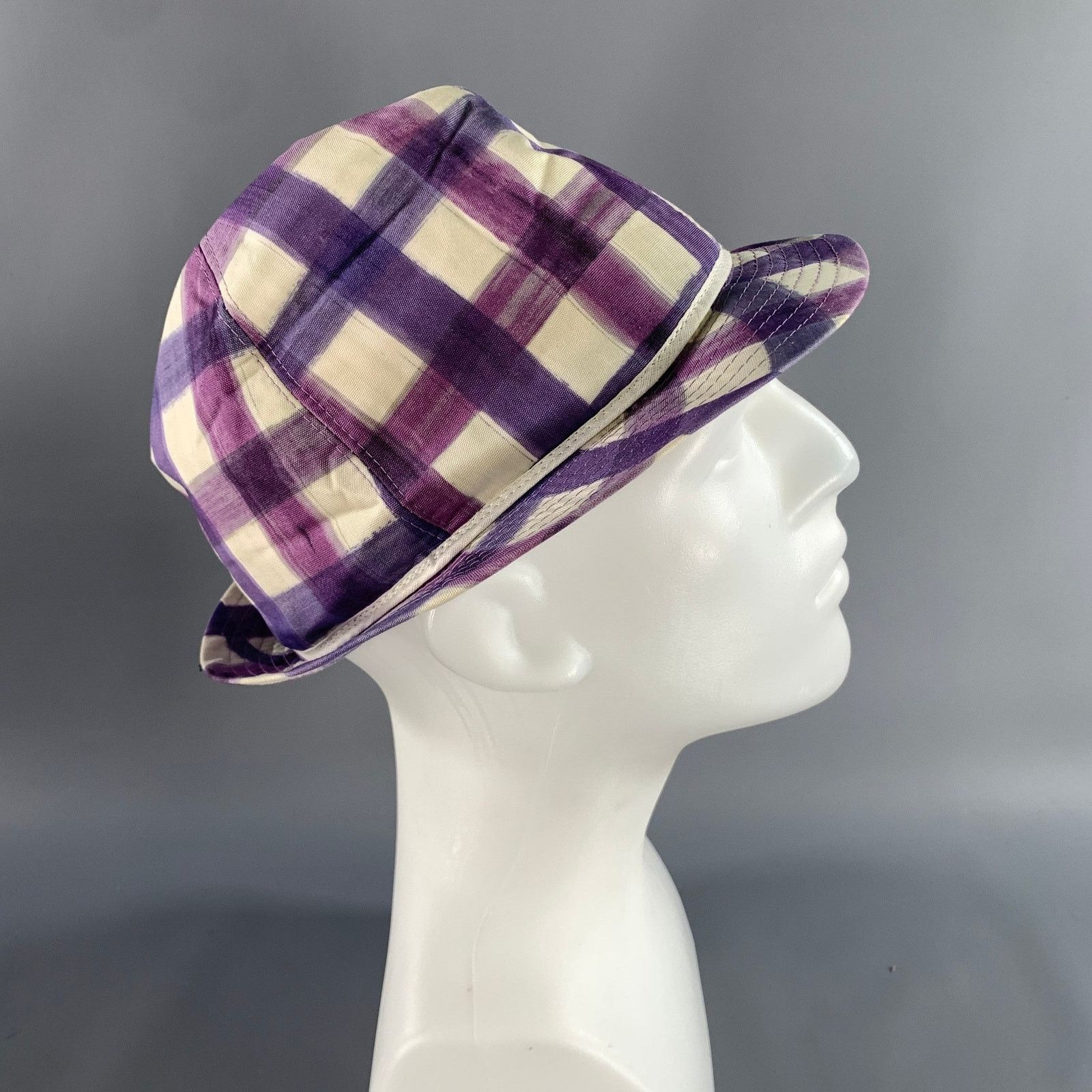 Paul Smith PAUL SMITH Size L Purple White Gingham Cotton Hats Size ONE SIZE - 2 Thumbnail