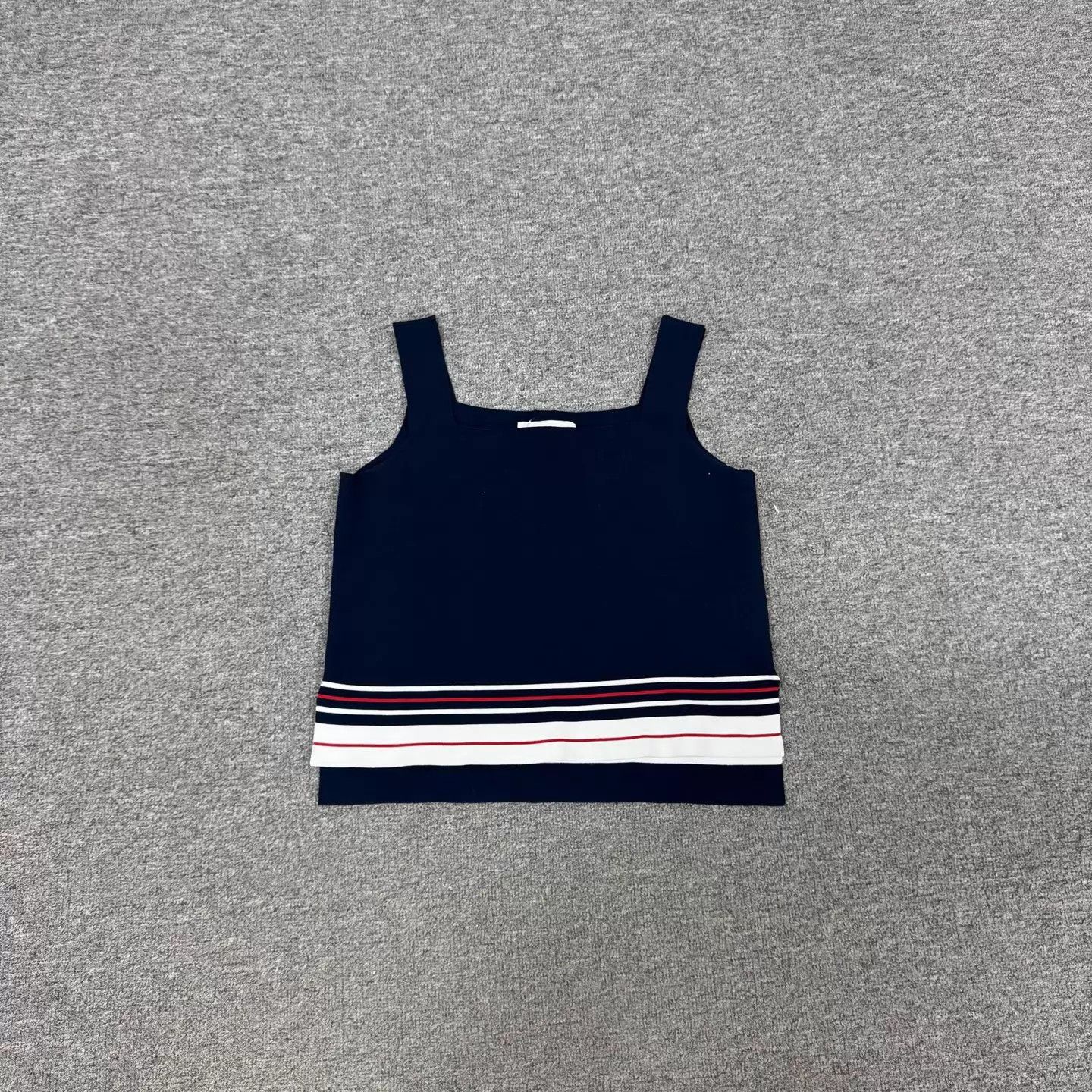 Thom Browne Thom Browne Navy/Red/White Stripe square-neck Cami 40 99new Size S / US 4 / IT 40 - 1 Thumbnail