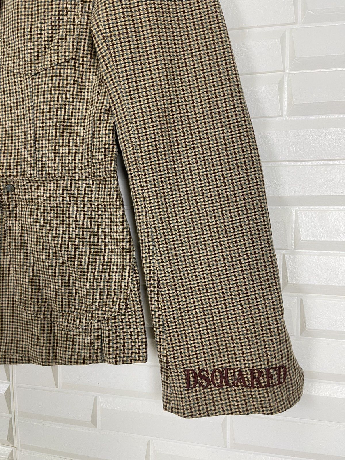 Dsquared2 × Vintage 🔥RARE DSQUARED CROP COTTON JACKET HOUNDSTOOTH Size US S / EU 44-46 / 1 - 2 Thumbnail