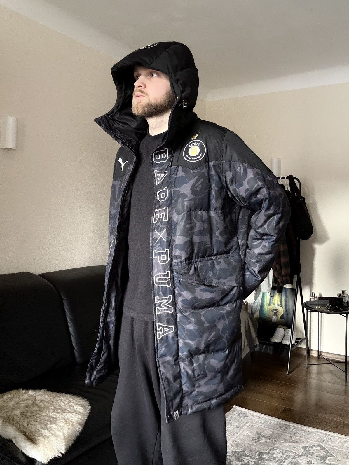 Bape × Puma BAPE x PUMA ABC Camo Long Down Puffer Jacket Black Size US M / EU 48-50 / 2 - 1 Thumbnail