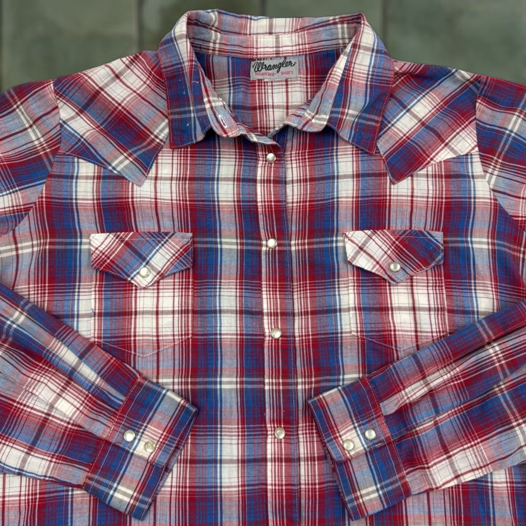 Wrangler VINTAGE Wrangler Pearl Snap Shirt Womens XL Red Plaid Western Y2K Casual Workwear Size XL / US 12-14 / IT 48-50 - 1 Thumbnail