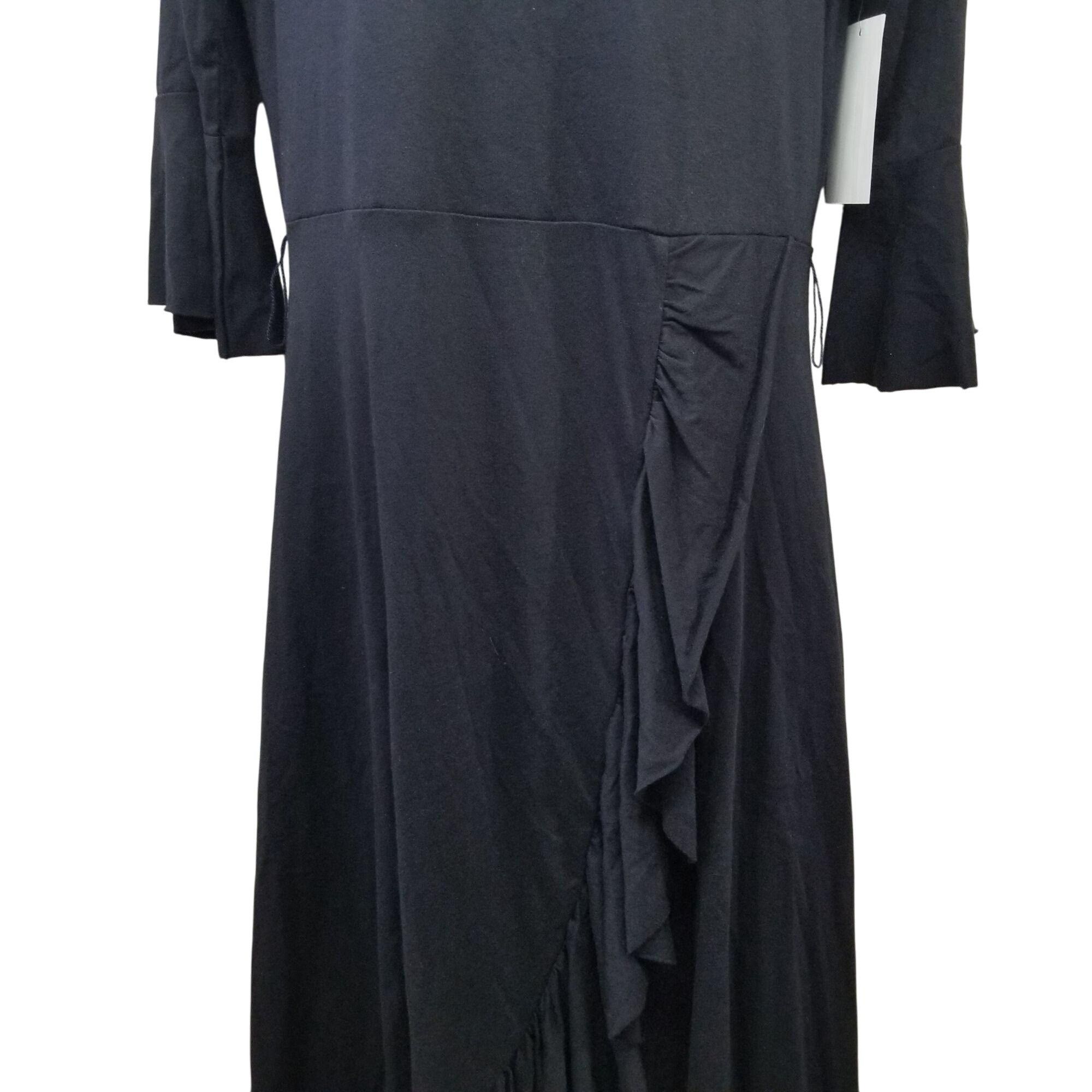 Soft Surroundings Soft Surroundings S Springtime Ruffles Black Dress V Neck St Size S / US 4 / IT 40 - 4 Thumbnail