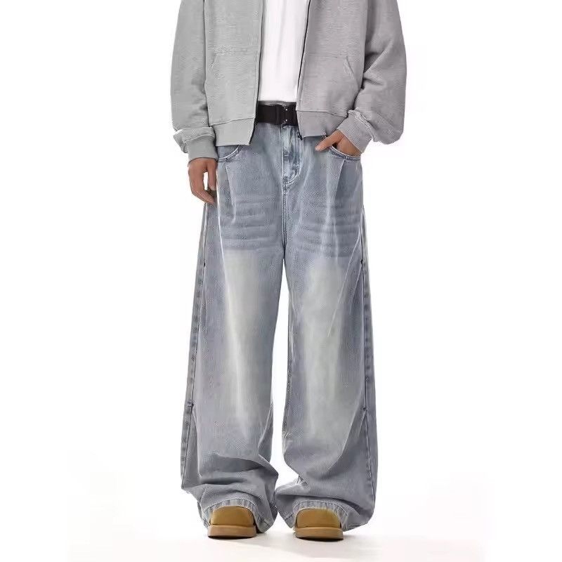 Japanese Brand Washed Cleanfit High Street Straight Loose Wide Leg Denim Size US 31 - 2 Thumbnail
