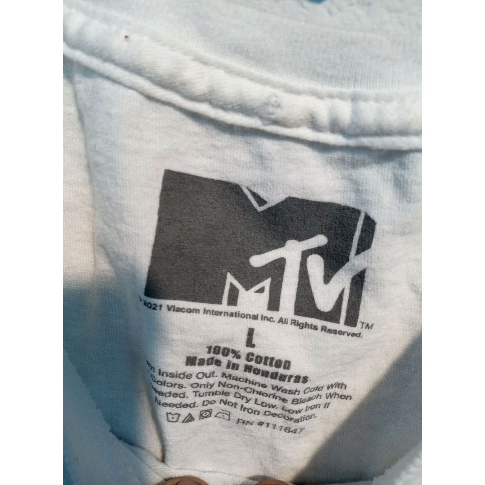 Vintage MTV T-Shirt Men Large Cotton White SS 40" Chest Regular Size MT v White Shirt Size US L / EU 52-54 / 3 - 4 Thumbnail