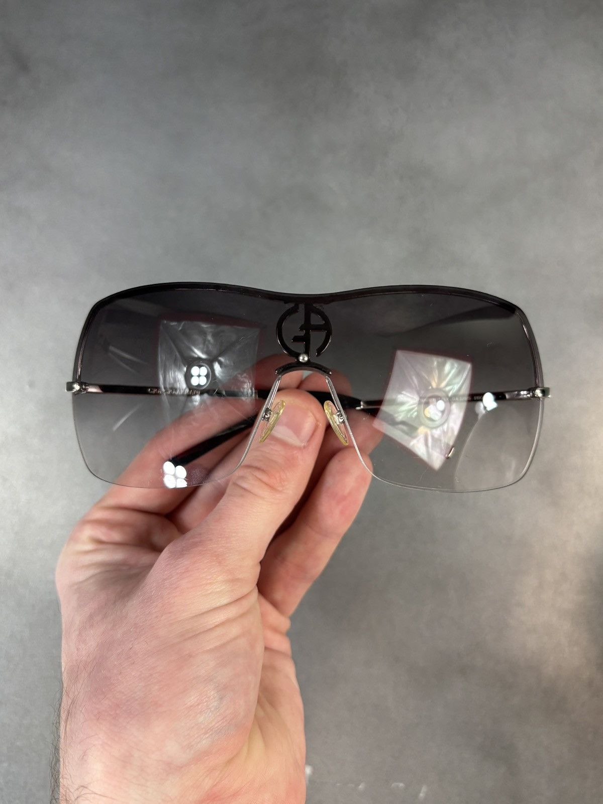 2000s Giorgio Armani Shield Sunglasses GA 329/S Y2K Metal