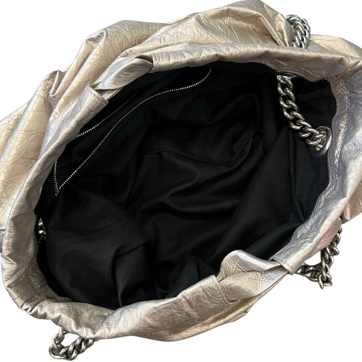 Balenciaga BALENCIAGA Crush Small Chain Shoulder Bag Metallic Silver Size ONE SIZE - 8 Thumbnail