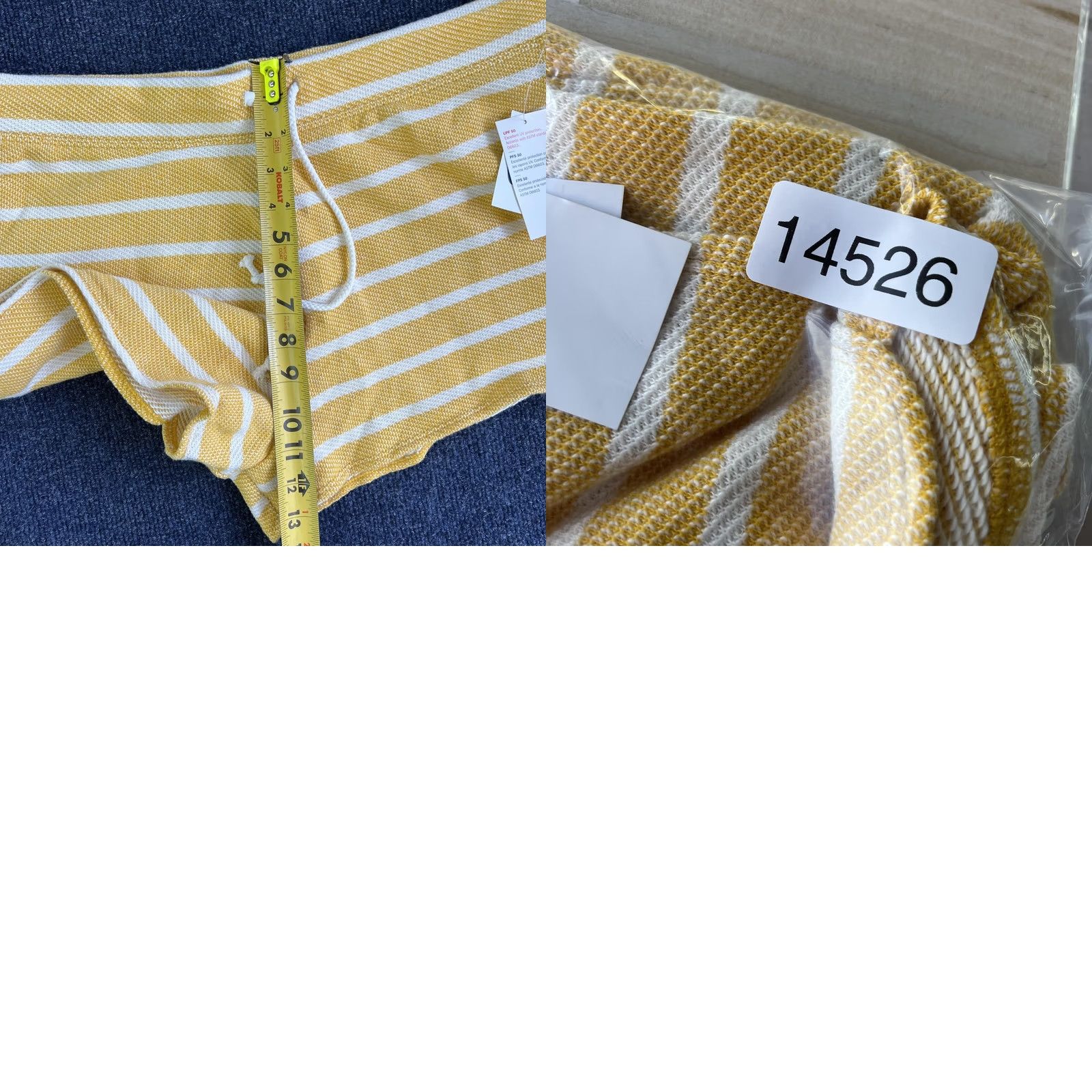 Old Navy Old Navy Shorts Womens Large Yellow Stripe Terry Sweat Drawstring UPF 50 Lounge Size 36" / US 14 / IT 50 - 9 Thumbnail