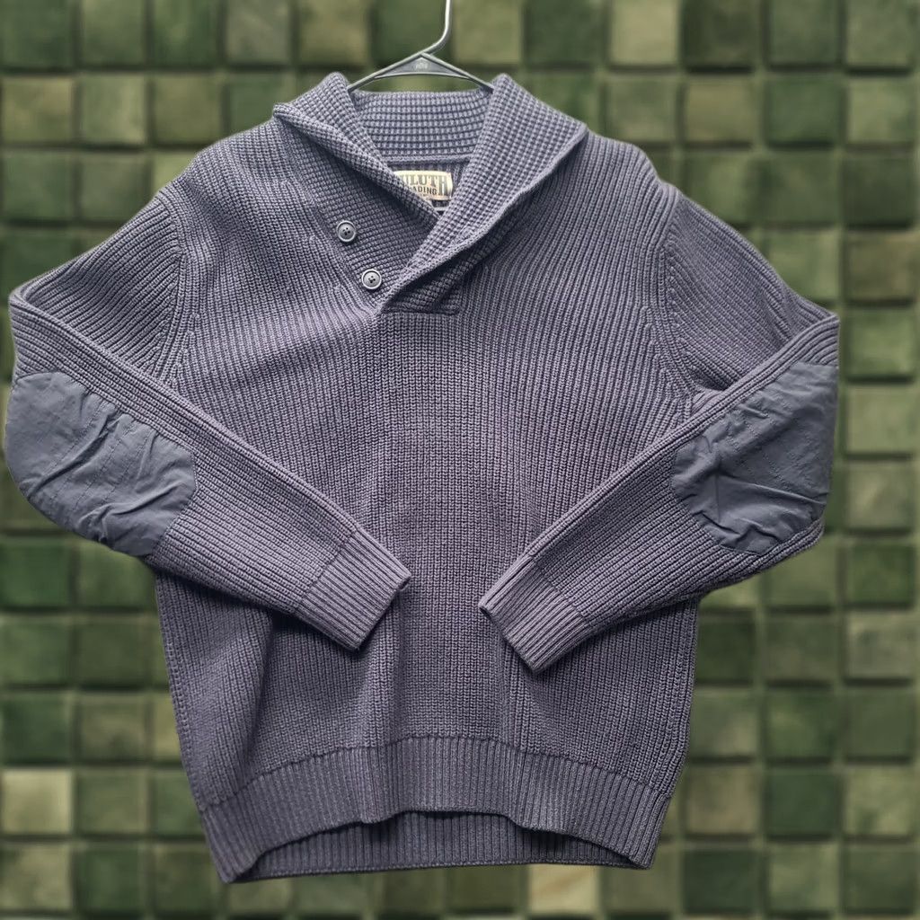 Vintage Duluth Brigadier Sweater Mens M Regular Fit Shawl Collar Gorpcore Knit Pullover Blue Wool Cotton Nylon Breathable Heavyweight Commanders/Mens Size US M / EU 48-50 / 2 - 1 Thumbnail
