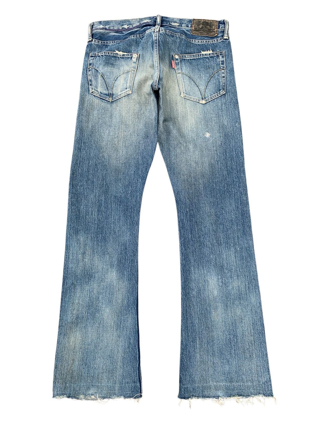 Kapital HYSTERIC GLAMOUR LED ZEPPELIN FLARE SELVEDGE DISTRESSEDDENIM Size US 32 / EU 48 - 3 Thumbnail