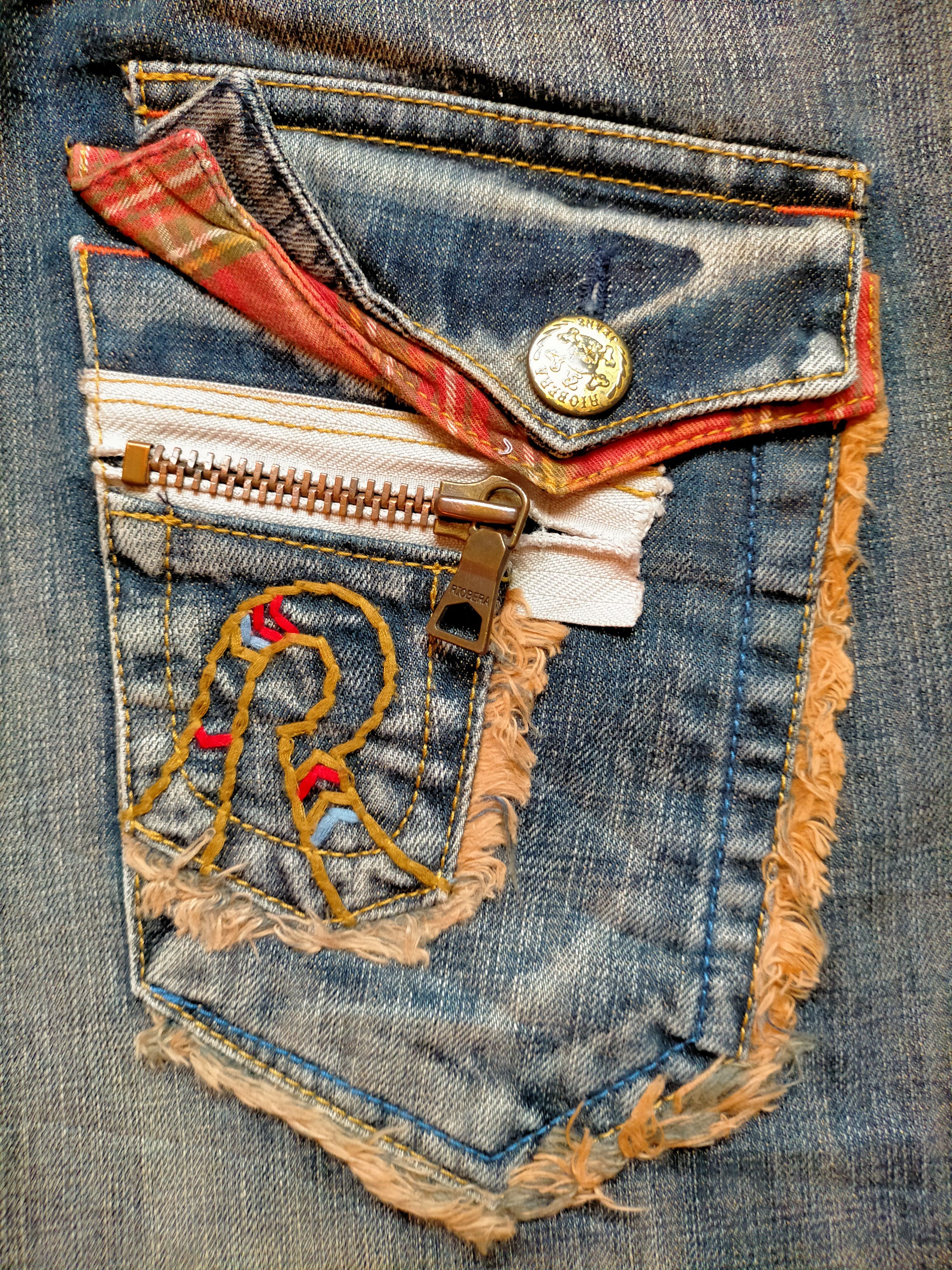 Hysteric Glamour Riobera Jeans Embroidered Rare Design Denim Pants Size US 33 - 17 Thumbnail