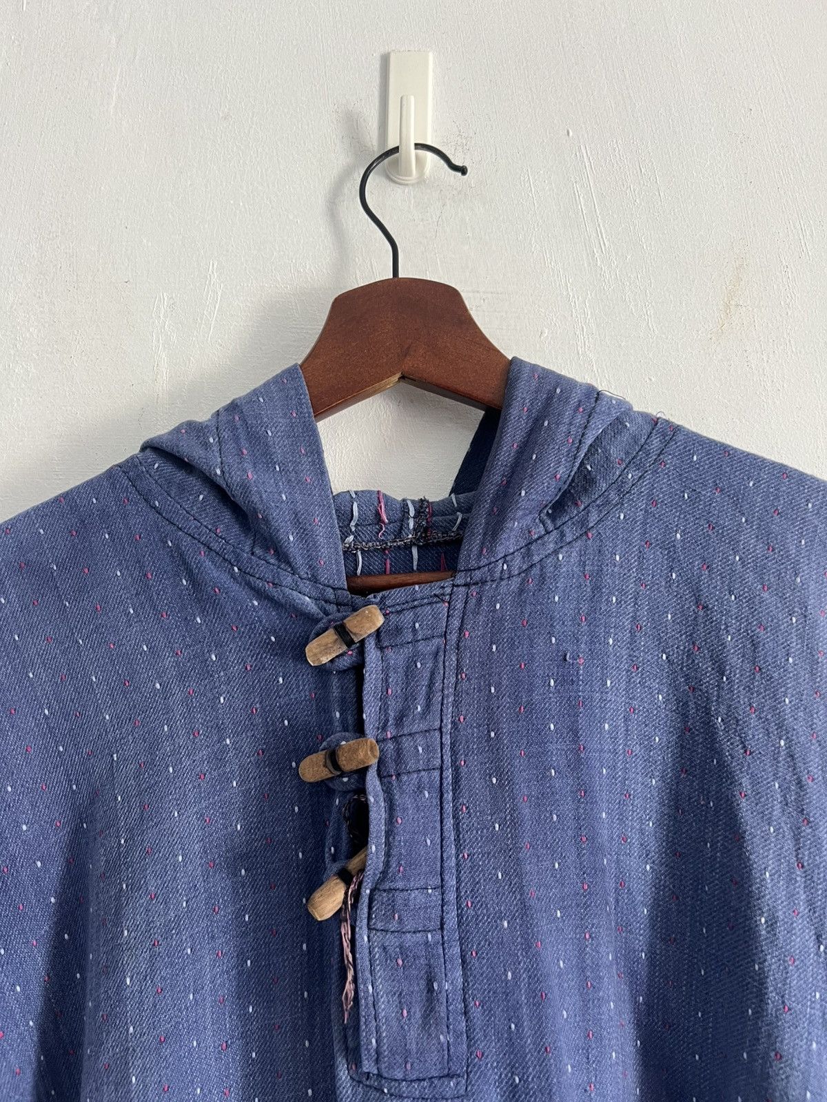 Japanese Brand Denim Boro Sashiko Indigo Vintage Japan Hoodie Size US XXL / EU 58 / 5 - 14 Thumbnail