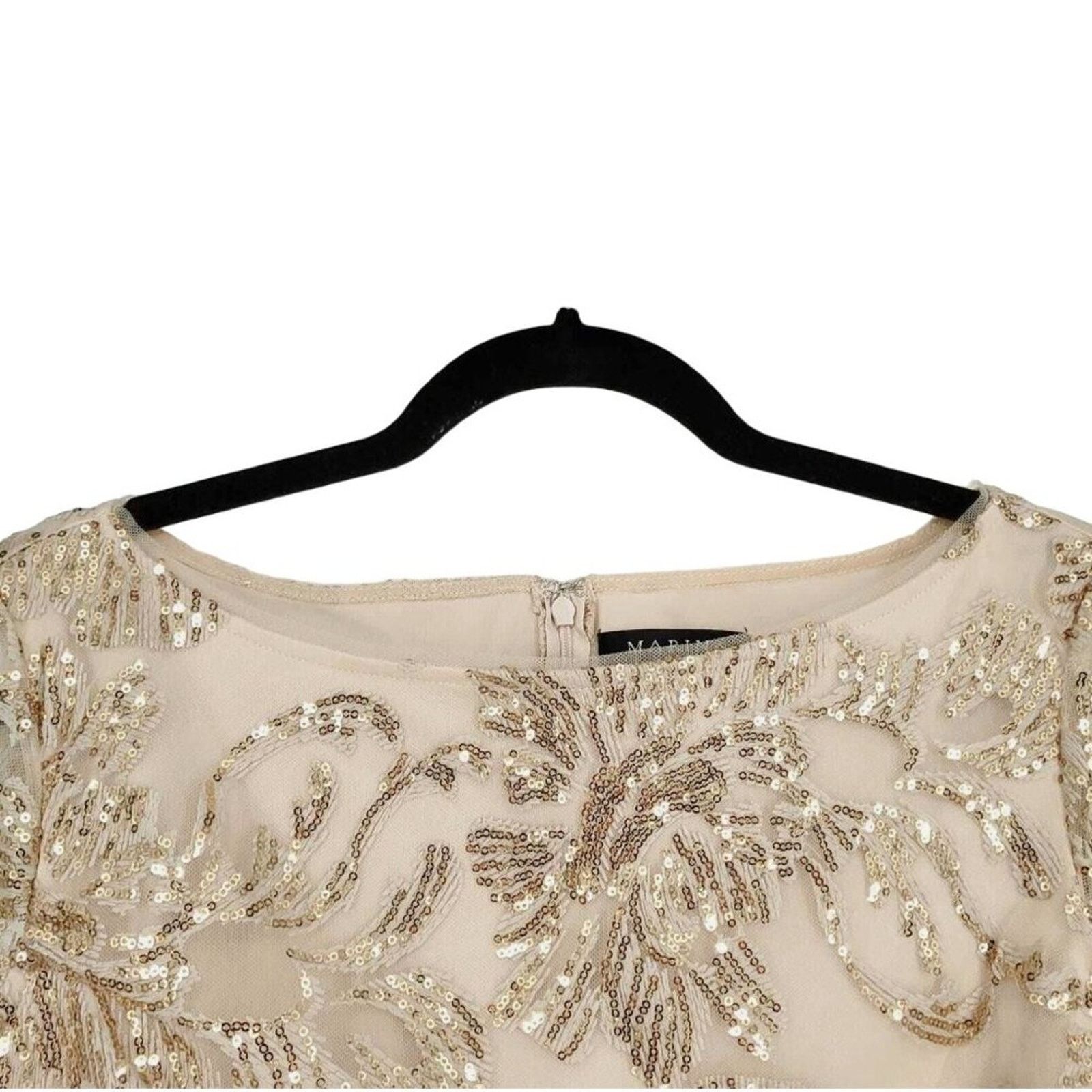 Emiliano Rinaldi Marina Rinaldi Sequin Embroidered Cocktail Sheath Dress 10 Size L / US 10 / IT 46 - 16 Thumbnail