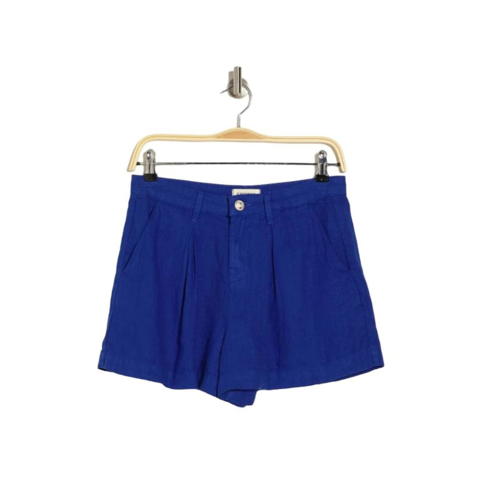 image of Lagence L'agence Zahari High Rise Pleated Short Linen Size 32 NWT in Blue, Women's