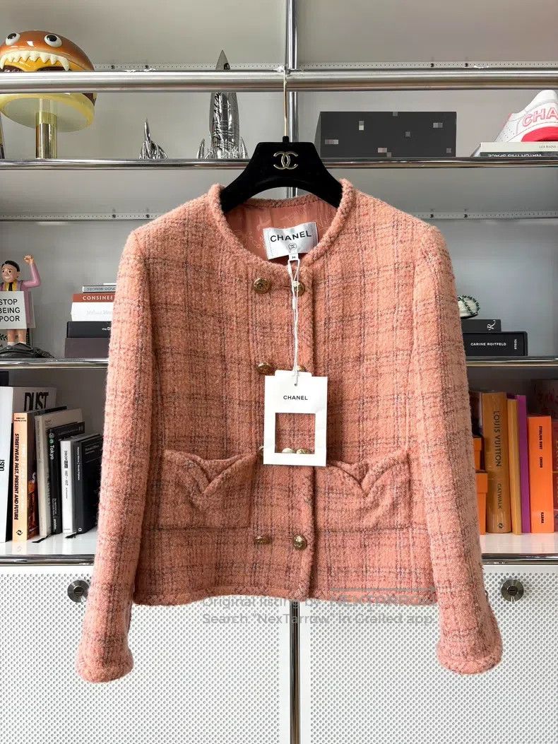 Chanel 24a Handicraft Series Salmon Orange Pink Tweed Doub