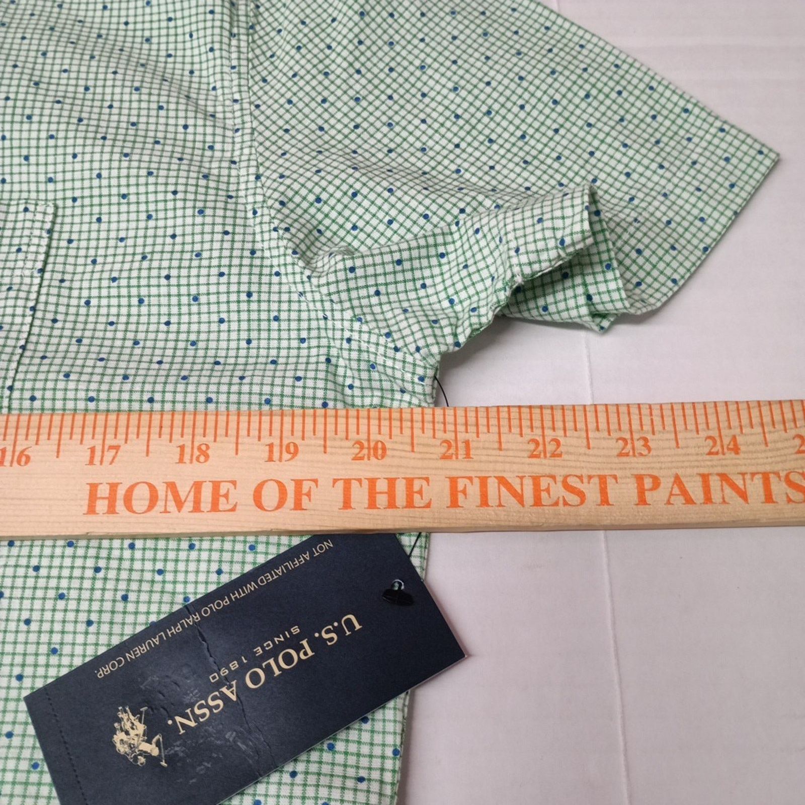 U.S. Polo Assn. U.S. Polo Assn. Woven Shirt Men's S Stretch Green Checkered Size US S / EU 44-46 / 1 - 4 Thumbnail
