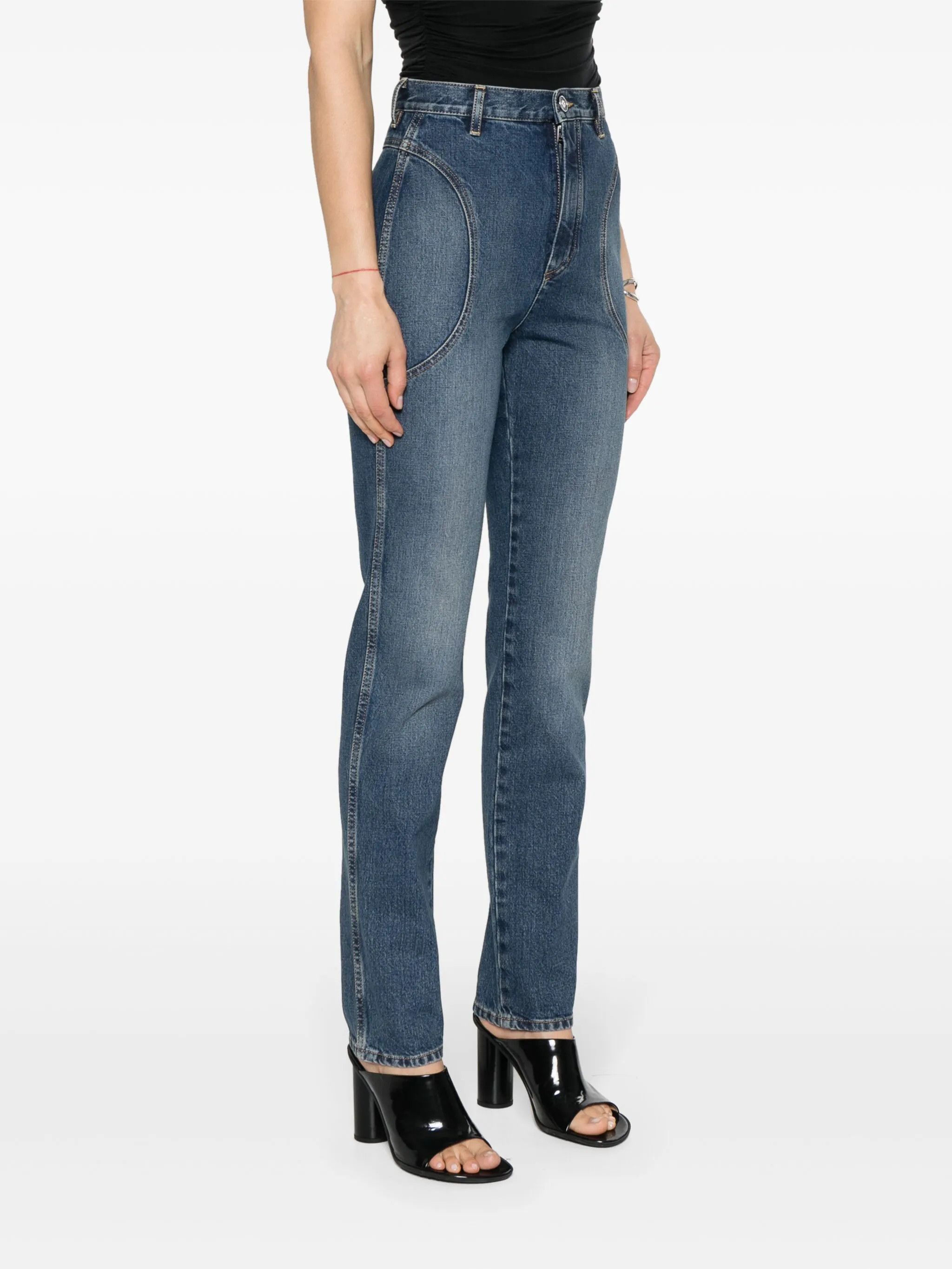 Alaia o1s22i1n0225 Hi-waisted Slim Fit Jeans in Blue Size 26" / US 2 / IT 38 - 3 Thumbnail