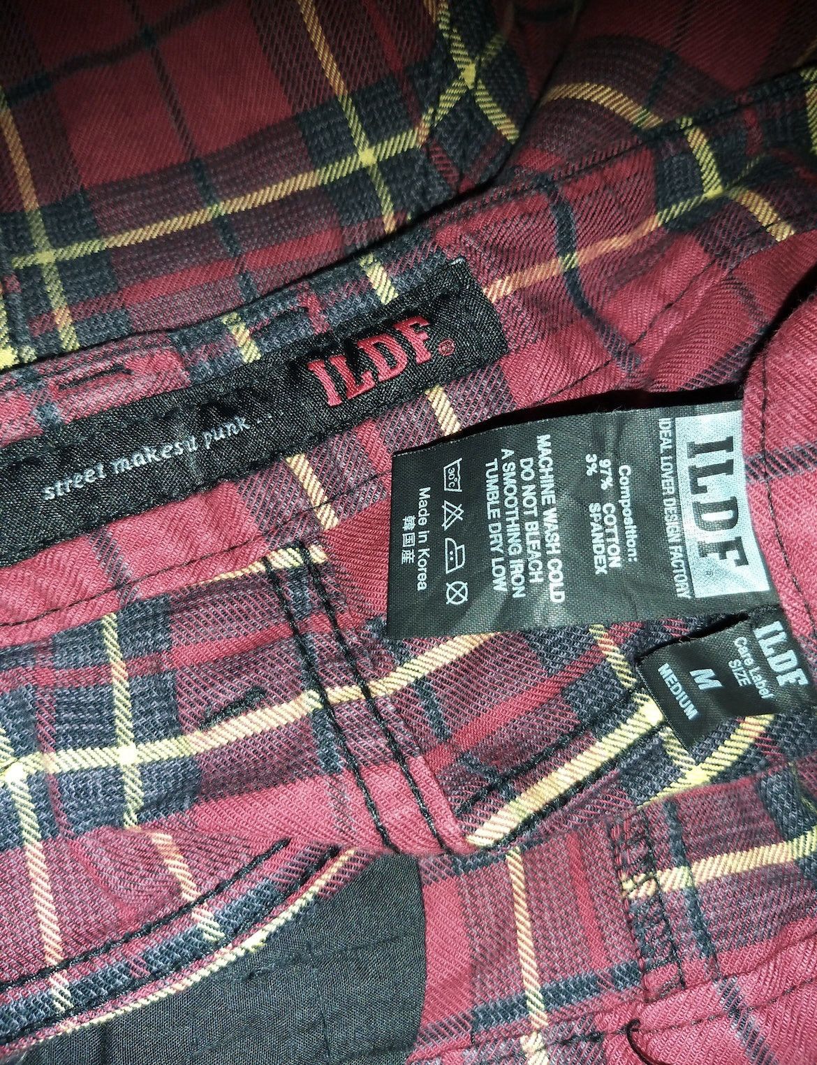 Japanese Brand SICK💥ILDF PUNK GOTHIC CHECKERED JEANS Size US 31 - 10 Thumbnail