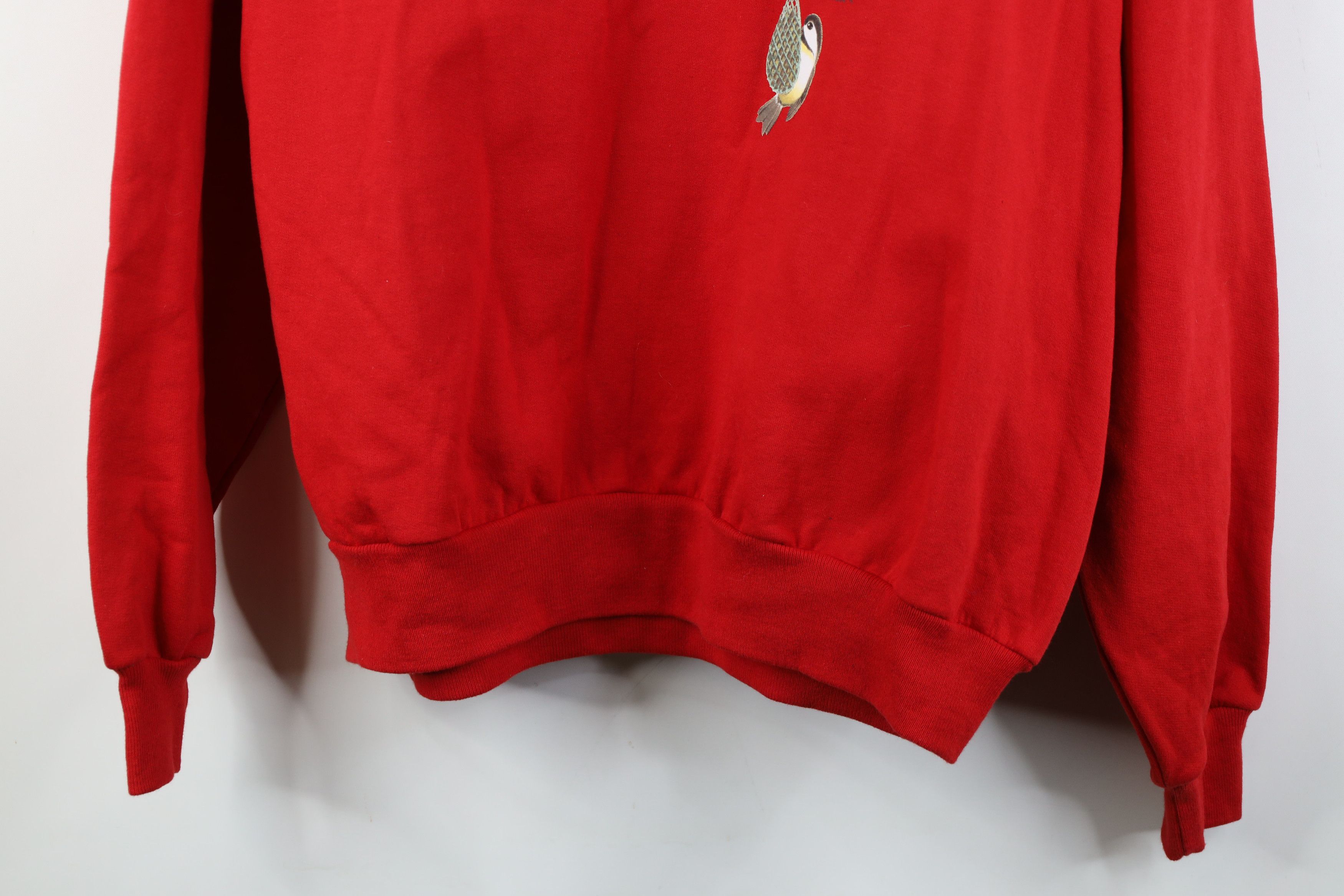 Vintage Deadstock Vintage 90s Christmas Nature Bird Sweatshirt Red Size XL / US 12-14 / IT 48-50 - 3 Thumbnail