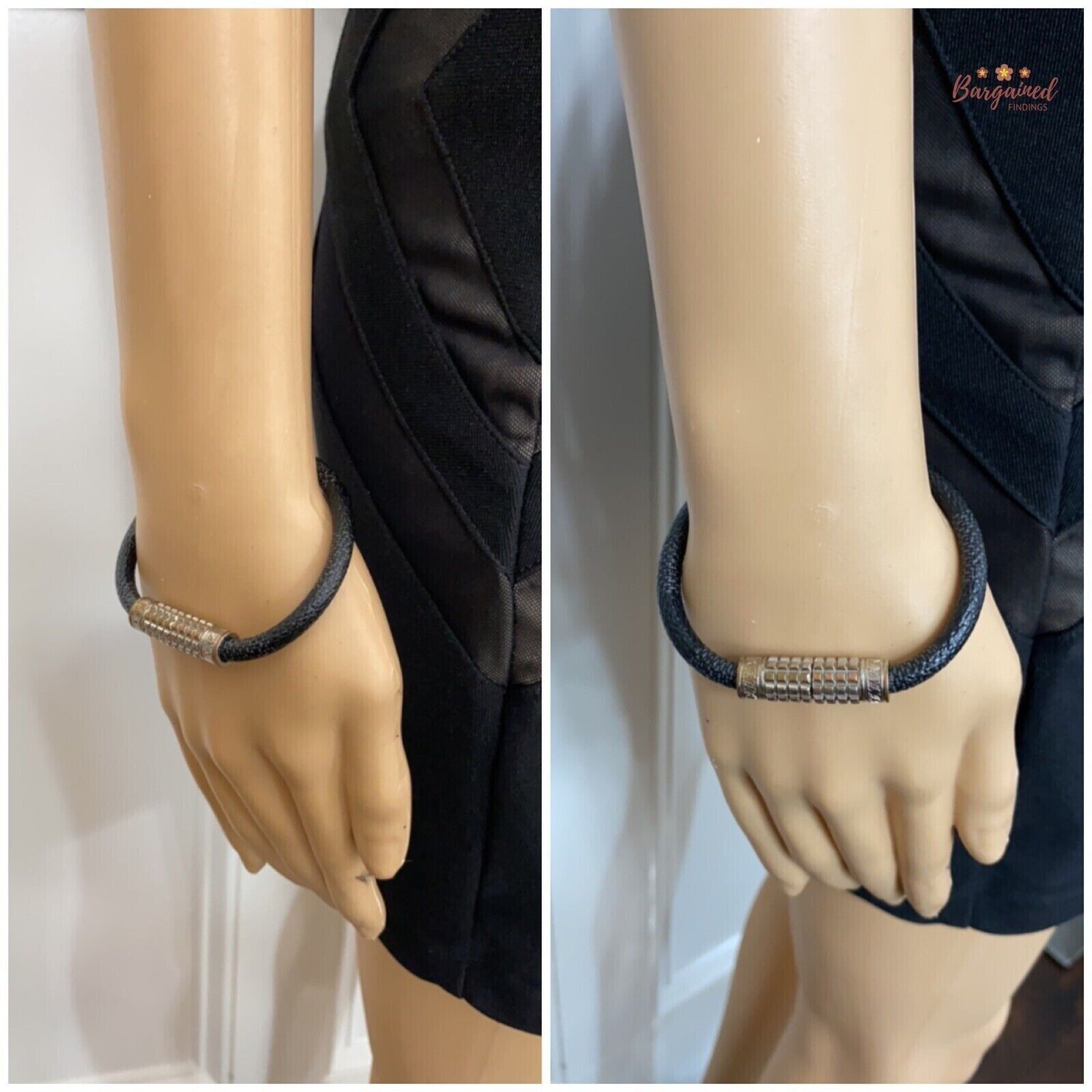 Louis Vuitton Louis Vuitton Black Damier Graphite Silver Tone Bracelet Size ONE SIZE - 7 Thumbnail