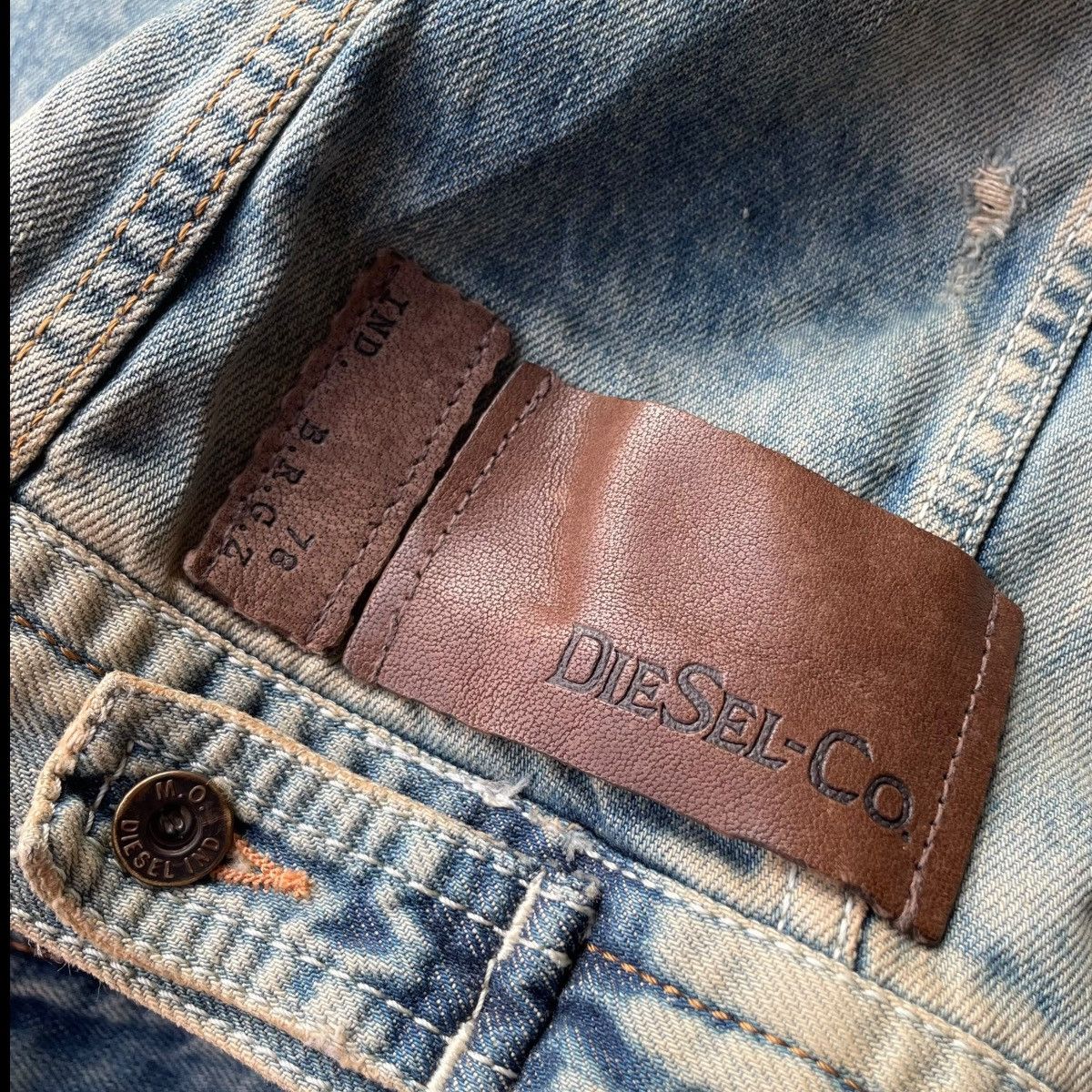 Diesel VINTAGE DIESEL LEATHER PILE BLANKET LINED DENIM JACKET Size US S / EU 44-46 / 1 - 11 Thumbnail