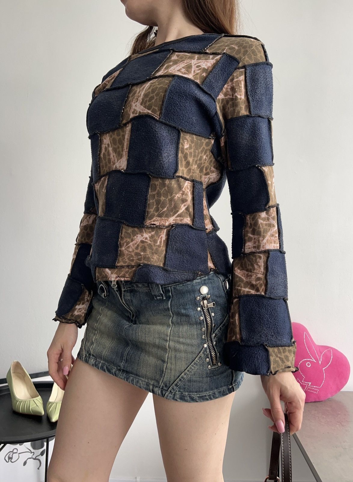 Handmade × Japanese Brand × Vintage Vintage Hand Made Mixed Fabric Long Sleeve archival Size XS / US 0-2 / IT 36-38 - 5 Thumbnail