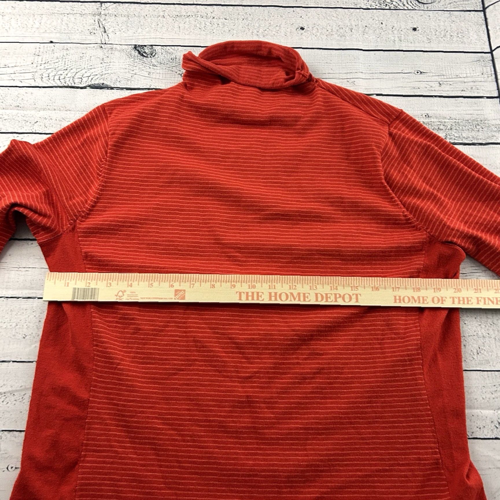 CO Duluth Trading Co Coolmax Striped Turtleneck Light Sweater Women XL Orange Size XL / US 12-14 / IT 48-50 - 3 Thumbnail