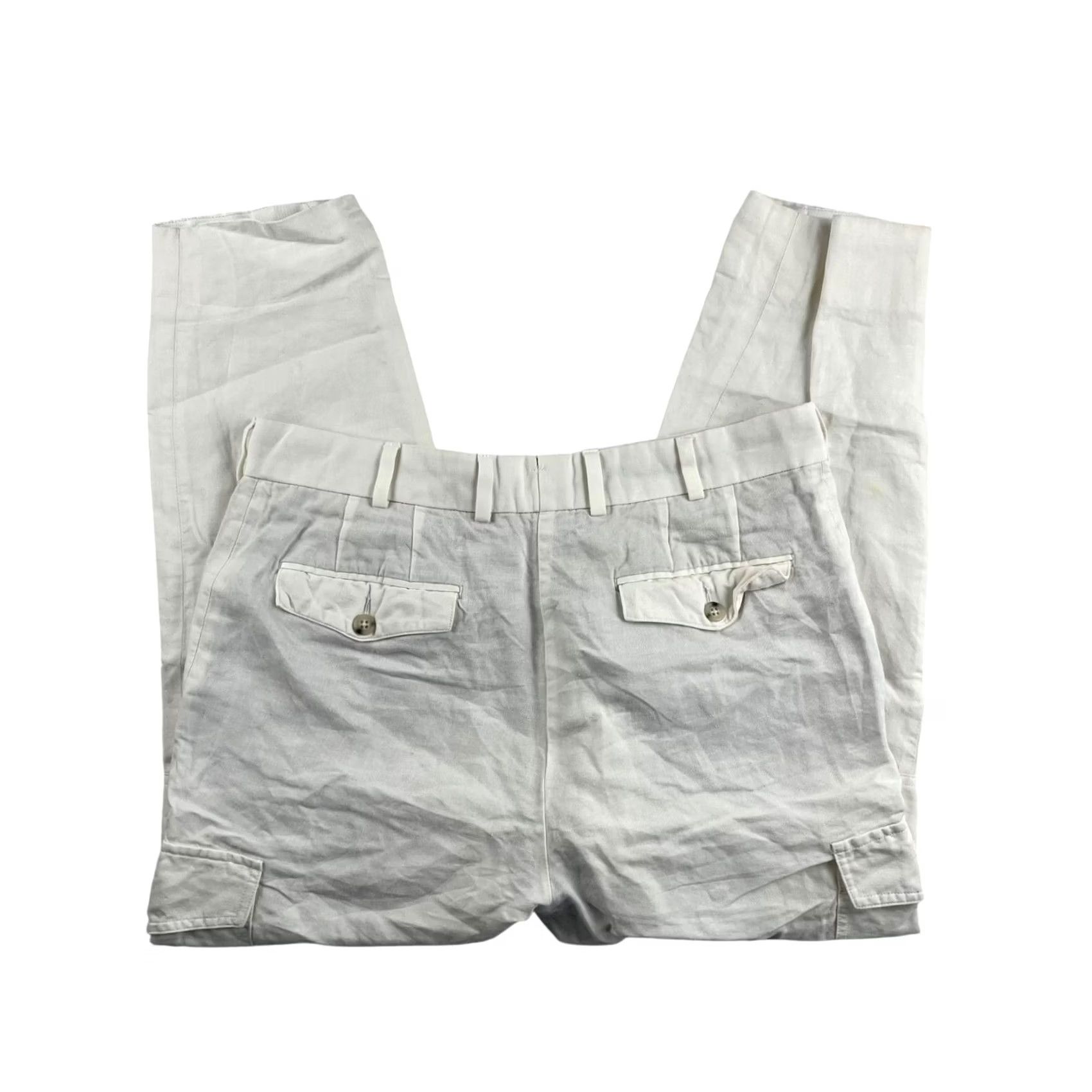 Suitsupply Suit Supply Men’s Blake Cargo Cropped Pants White 32x24 Linen Blend Size US 32 / EU 48 - 3 Thumbnail