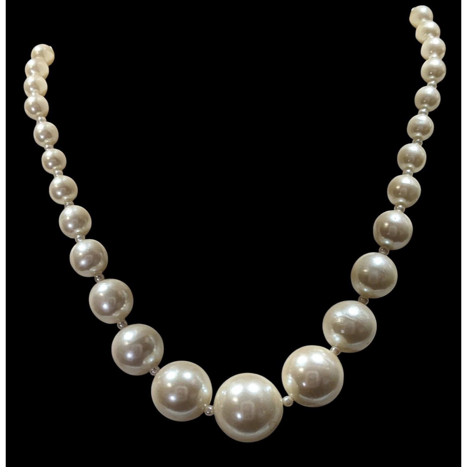 Other Vintage Faux Pearl Necklace & Earrings Set With Gold-Tone De Size ONE SIZE - 8 Thumbnail