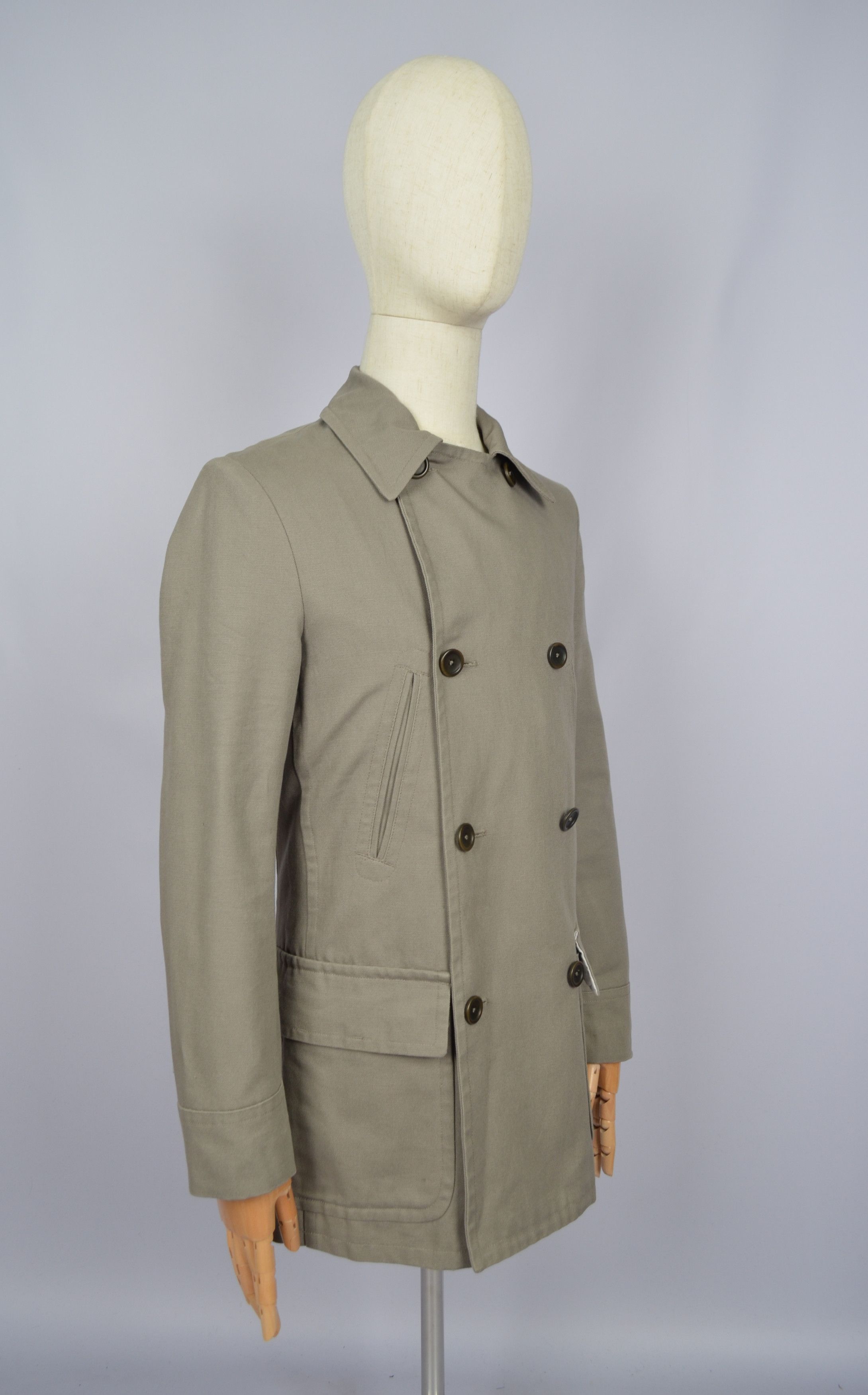 Unis Unis USA Beige Cotton Peacoat Jacket Coat Size 36 / S Size US S / EU 44-46 / 1 - 10 Thumbnail