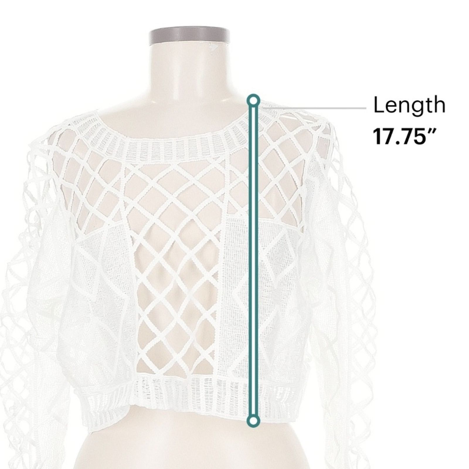 LOLA + SOPHIE NWT Lola X LF White Mesh Crop Top Size S / US 4 / IT 40 - 4 Thumbnail