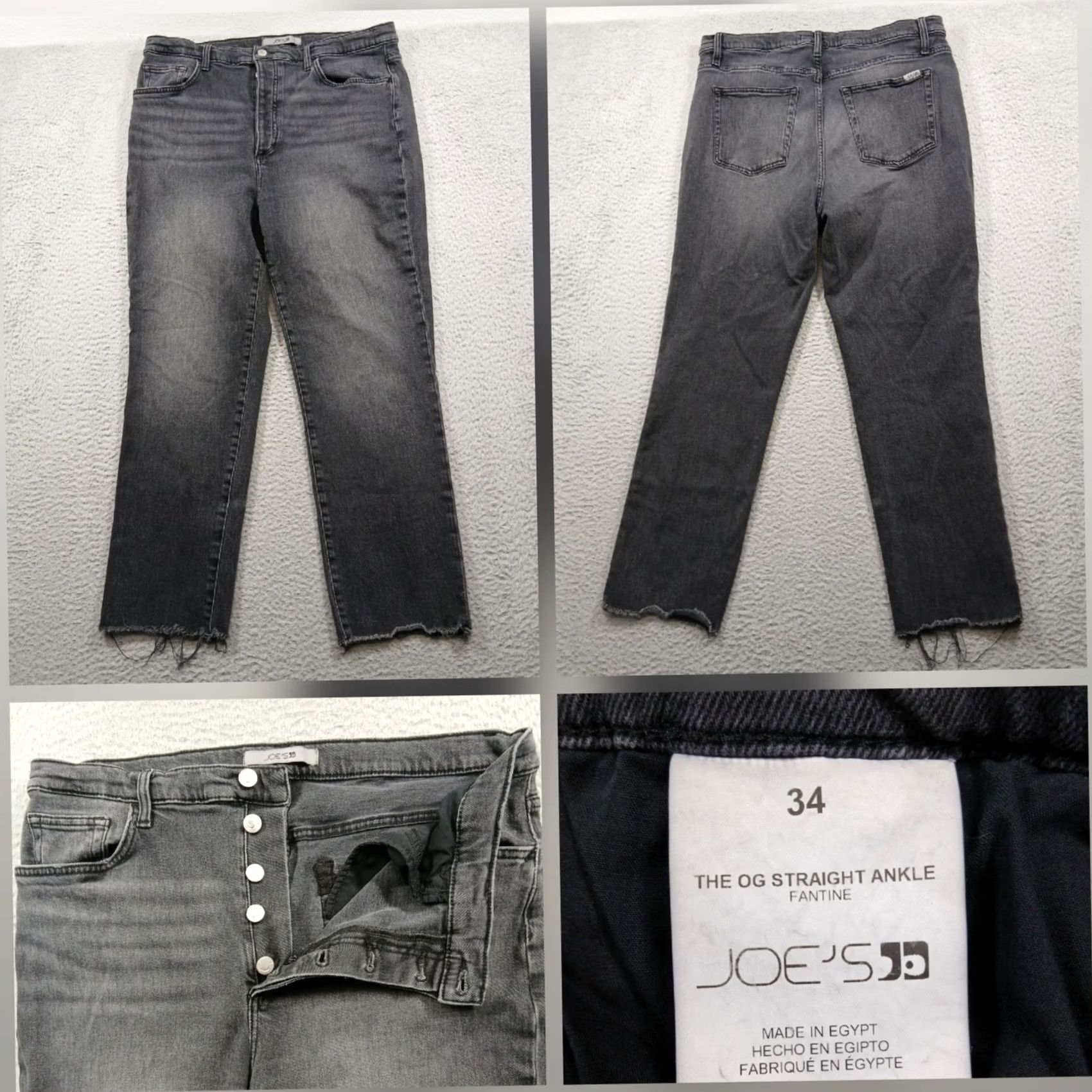 Vintage Joe's Jeans The OG Straight Ankle Grey Button Fly Jeans Size 34 EUC Fantine Size US 34 / EU 50 - 2 Thumbnail
