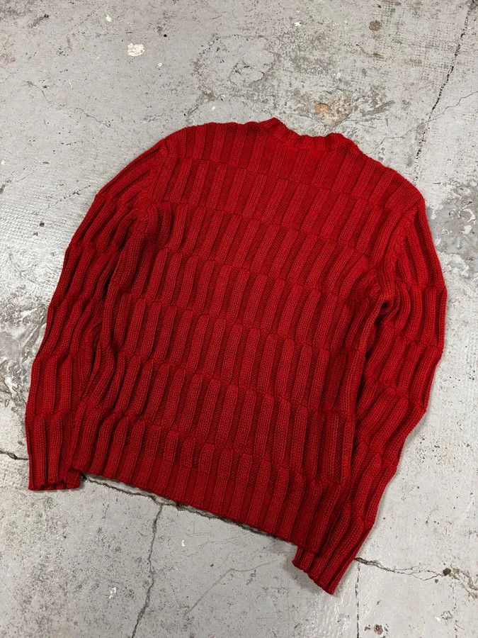 Daniele Alessandrini 2000s Daniele Alessandrini Red Symmetry Sweater Size US S / EU 44-46 / 1 - 5 Thumbnail