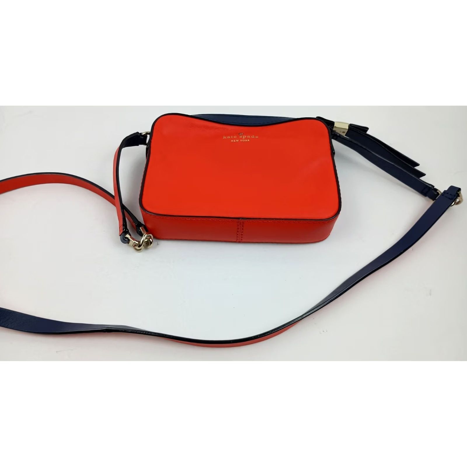 Vintage Kate Spade New York Crossbody Red Blue Leather Purse Size ONE SIZE - 7 Thumbnail