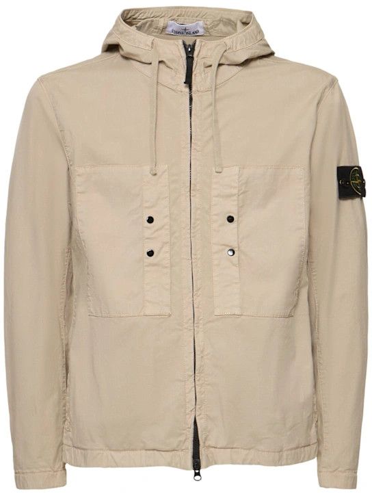 o1lsvrm0425 Short Stretch Cotton Parka in Desert