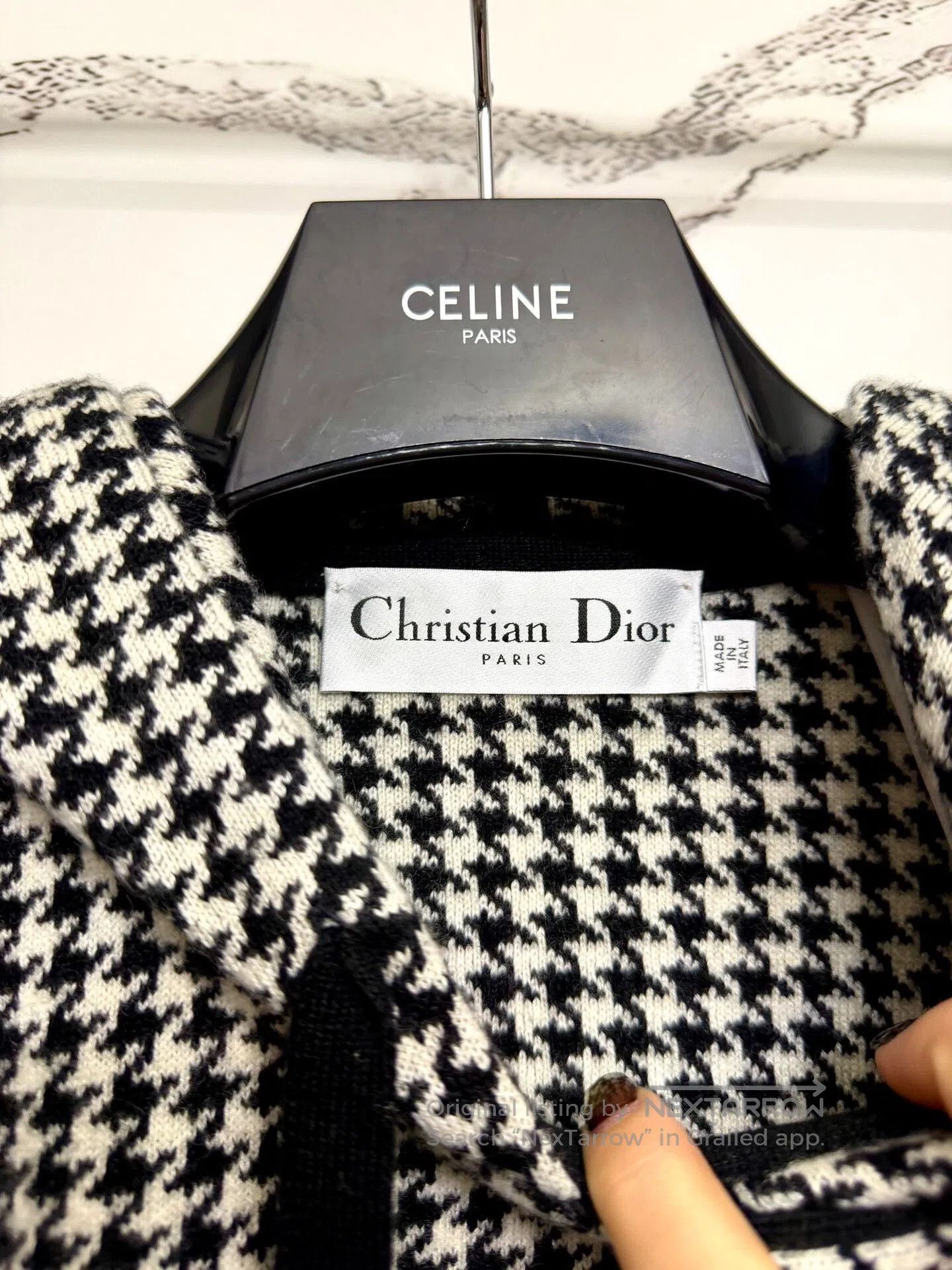 Dior dior houndstooth hooded poncho. Size XS / US 0-2 / IT 36-38 - 2 Thumbnail