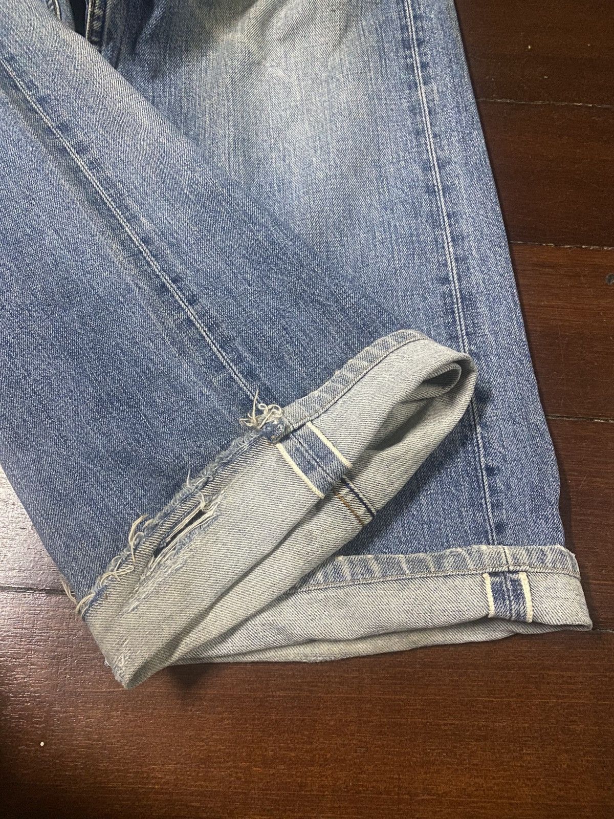 Levi's Vintage y2k Levis 504 Selvedge Distressed baggy wide Denim Size US 32 / EU 48 - 10 Thumbnail
