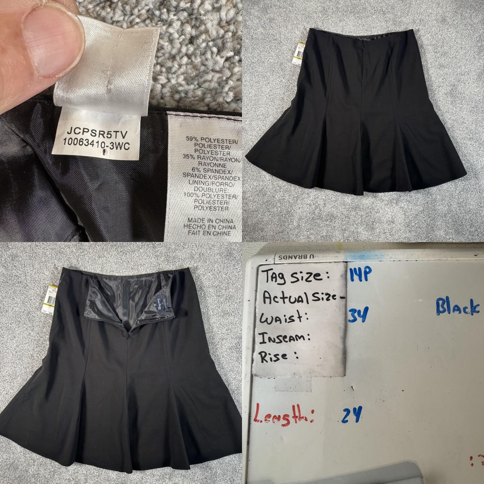 Evan Picone Evan-Picone Skirt Size 14P Petite Stretch Core Suiting Minimalist Career Classic Size 36" / US 14 / IT 50 - 8 Thumbnail