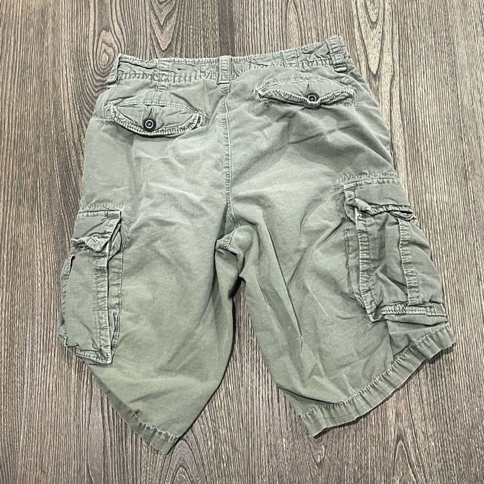American Eagle Outfitters American Eagle Longer Length Cargo Shorts Mid Rise Green 28 Size US 28 / EU 44 - 8 Thumbnail