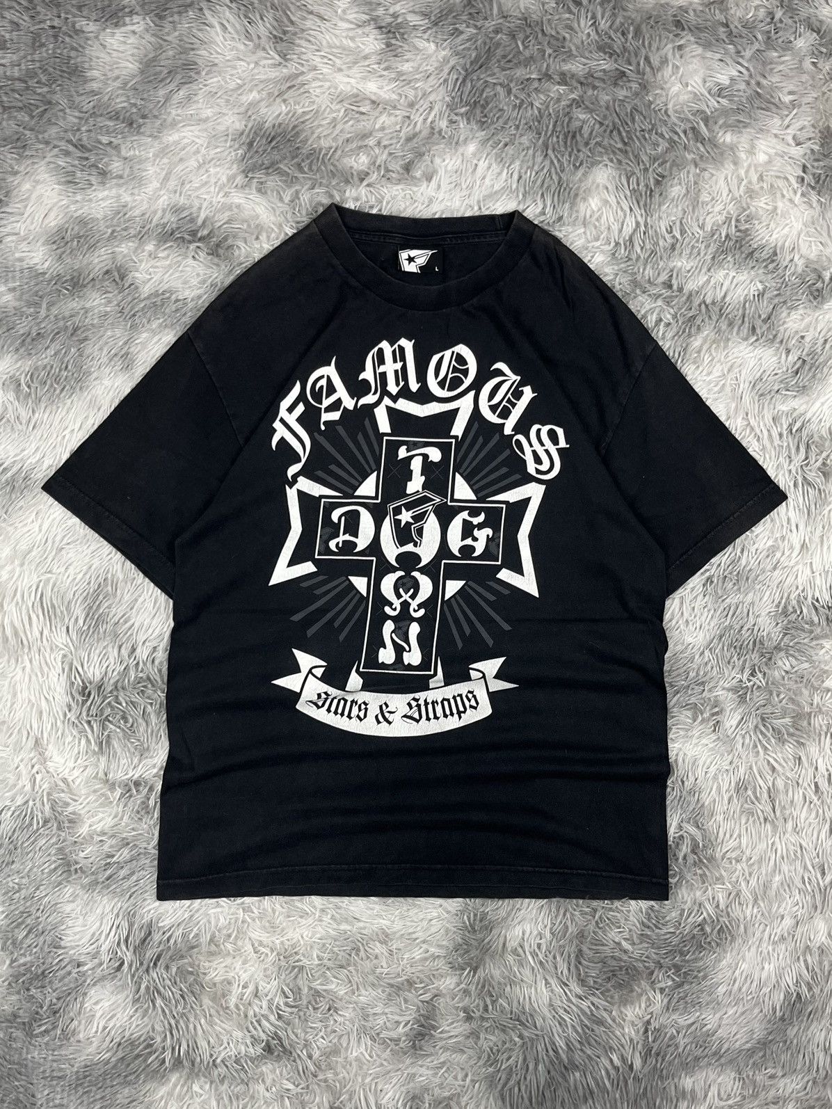 Dogtown Vintage FAMOUS STARS & STRAPS x DOGTOWN Cross Black T-shirt Size US L / EU 52-54 / 3 - 1 Thumbnail