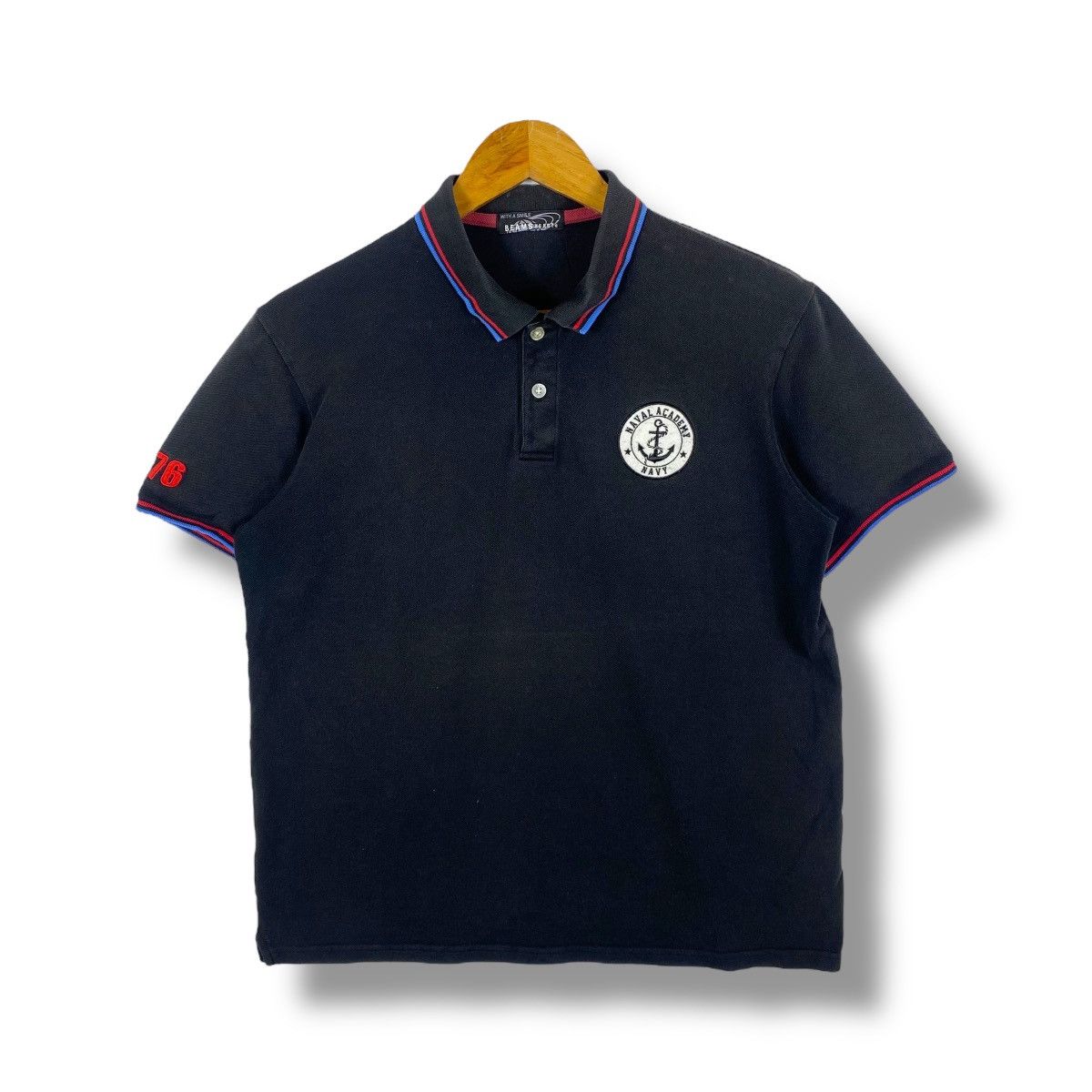 Beams Japan Japanese Brand BEAMS HEART Naval Academy Faded Polo Shirt Size US M / EU 48-50 / 2 - 1 Thumbnail