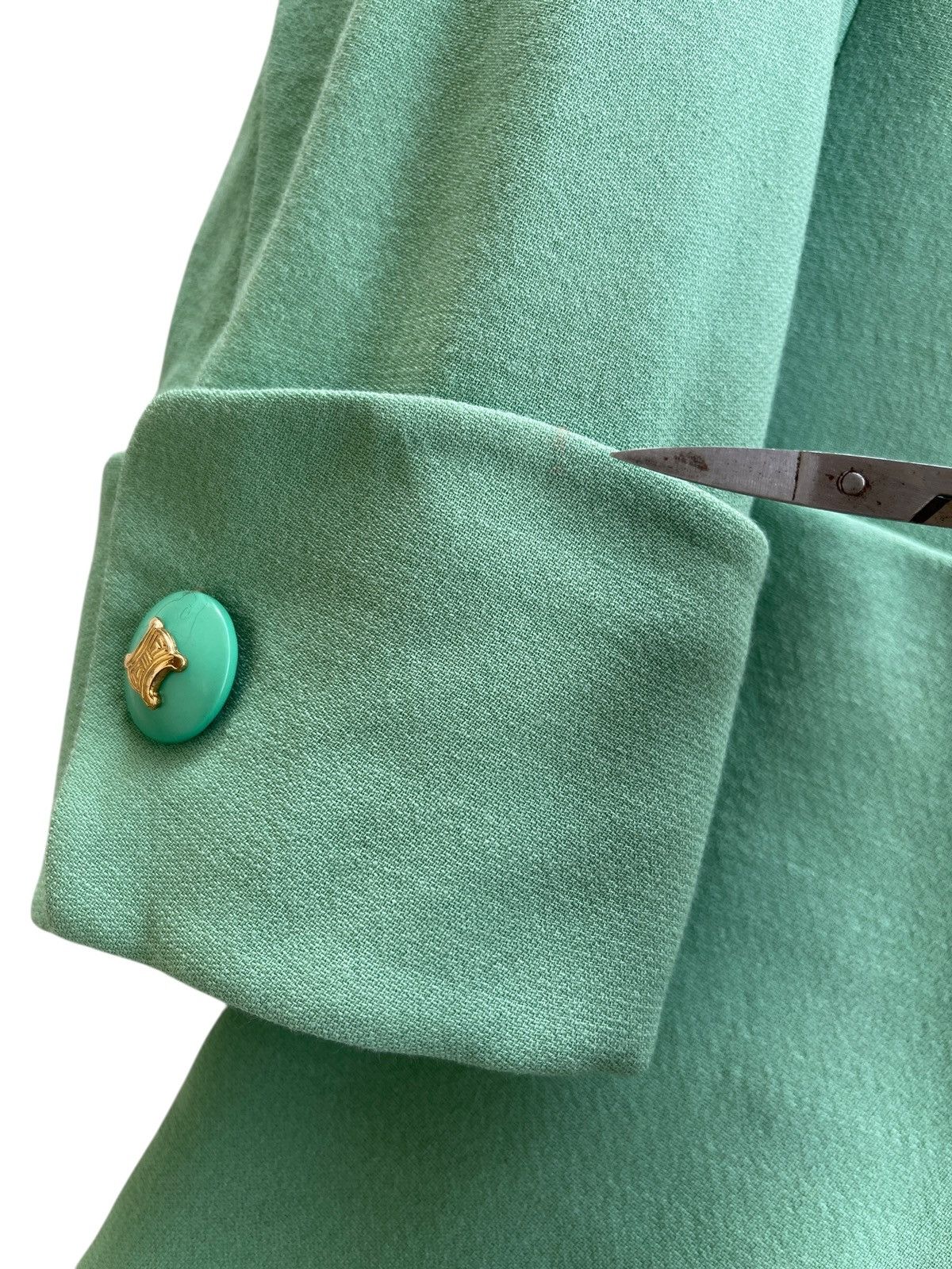 Celine Celine Turquoise Laine Coat Size XS / US 0-2 / IT 36-38 - 9 Thumbnail