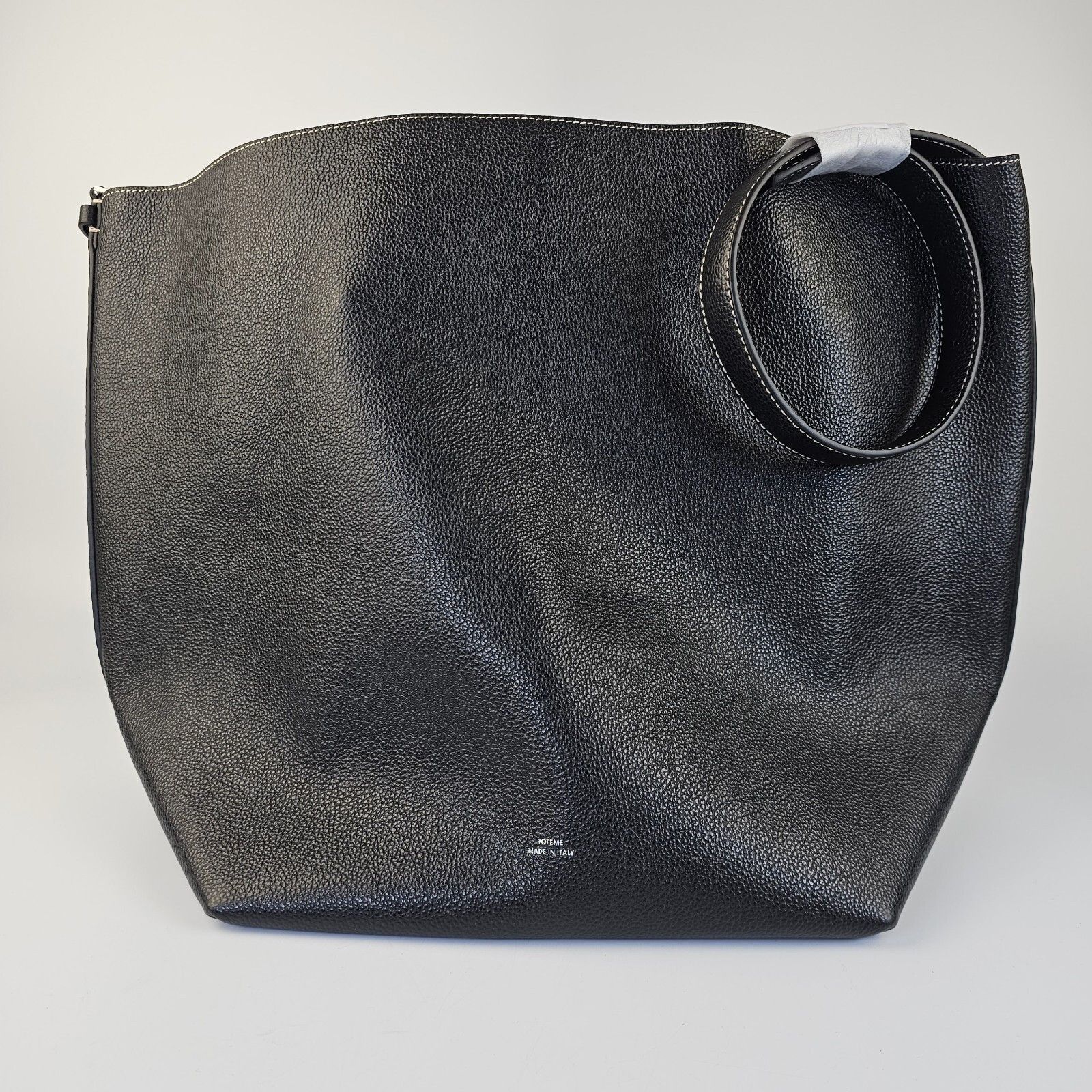 Toteme TOTEME Belted Black Grained Leather Tote Bag New Size ONE SIZE - 1 Thumbnail