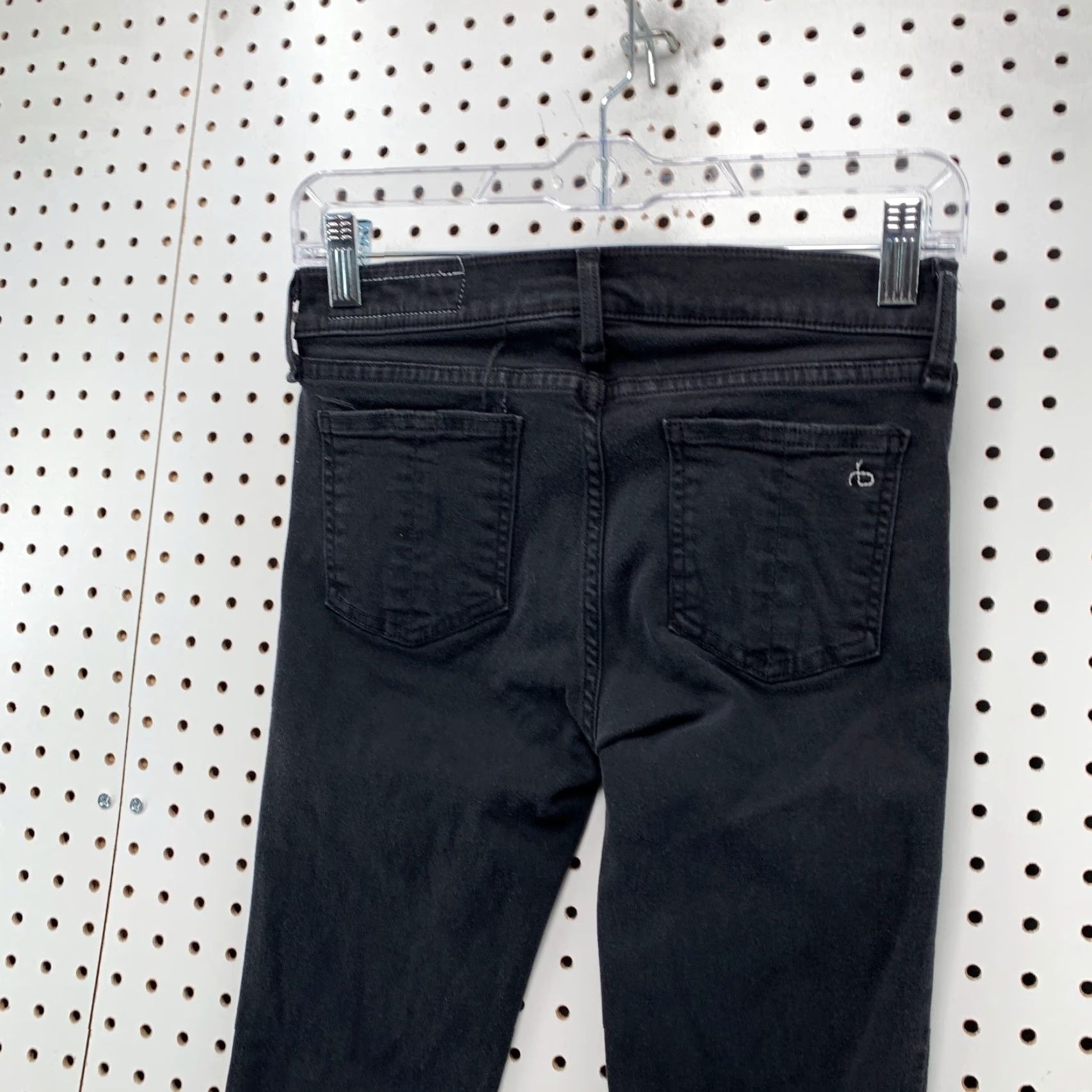 Rag & Bone rag & bone Denim Jeans Womens 27 Black Skinny Fit 27x25.5 Raw Hem Stretch Denim Jeans Womens Slim 27 Black Skinny 5-Pocket Design Mens Size 27" / US 4 / IT 40 - 7 Thumbnail