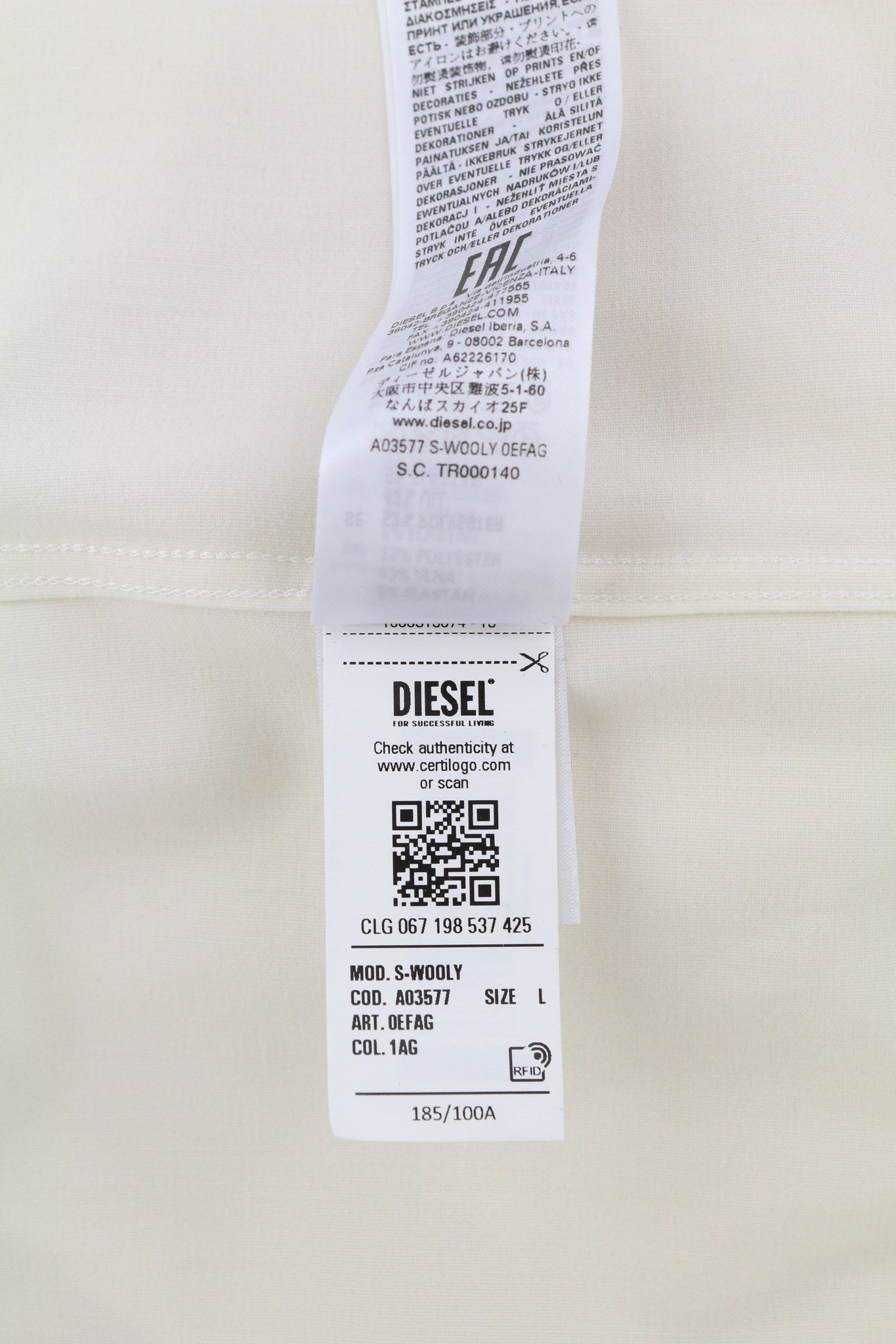 Diesel S-WOOLY L Wool Blend Notched Pocket 40529 Size US L / EU 52-54 / 3 - 9 Thumbnail
